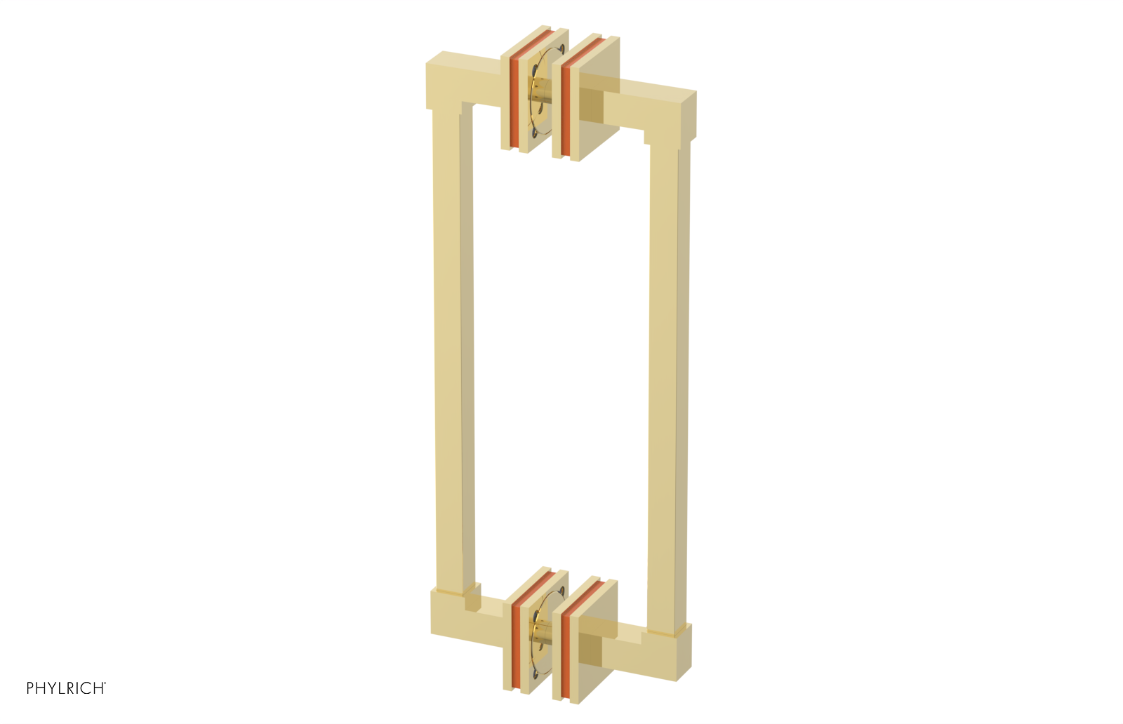 JOLIE - 12" Double Sided Shower Pull with "Orange" Accents 222S-93-12