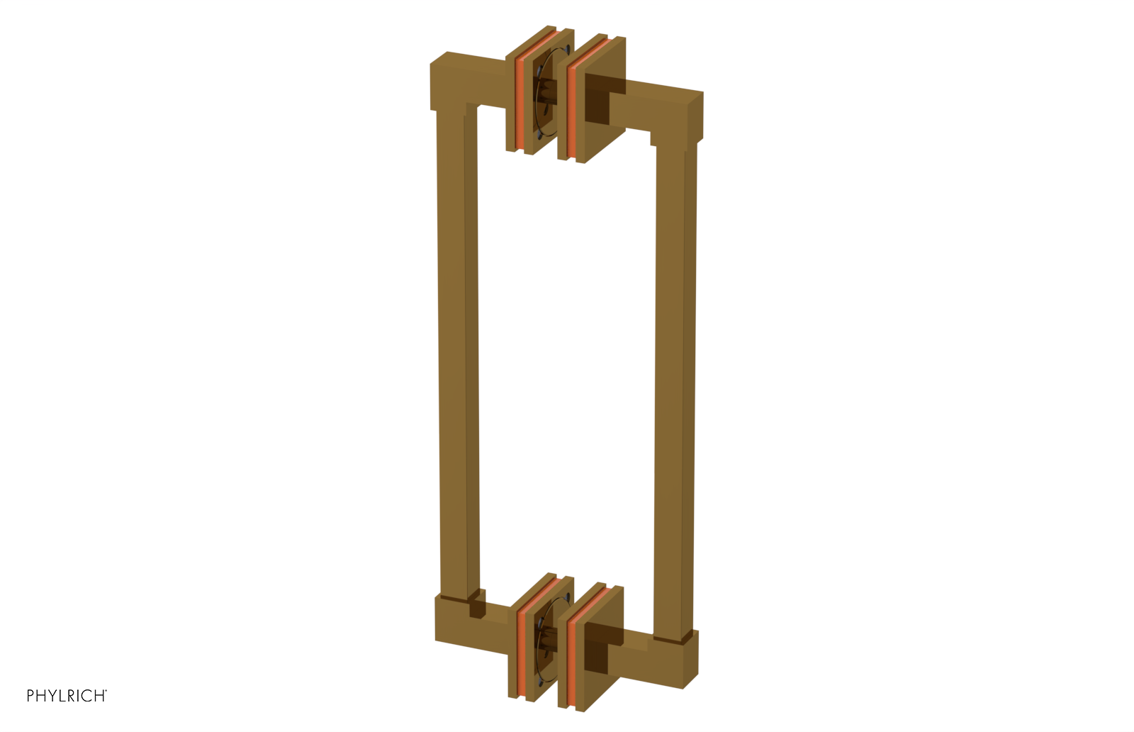 JOLIE - 12" Double Sided Shower Pull with "Orange" Accents 222S-93-12