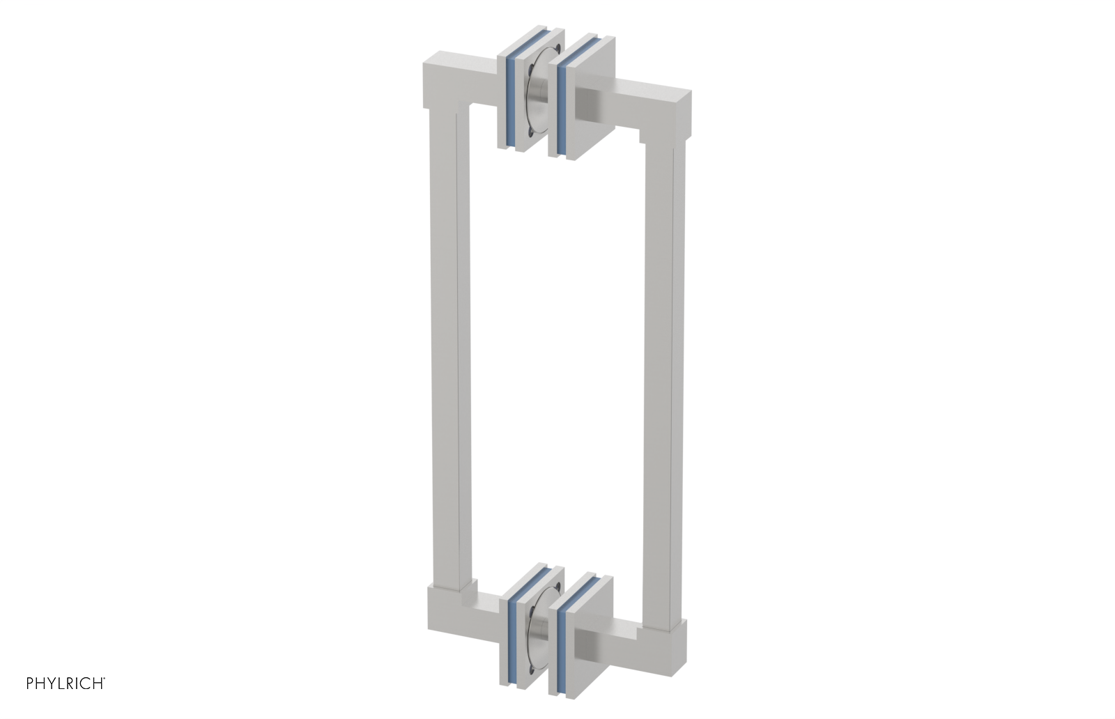 JOLIE - 12" Double Sided Shower Pull with "Light Blue" Accents 222S-93-12