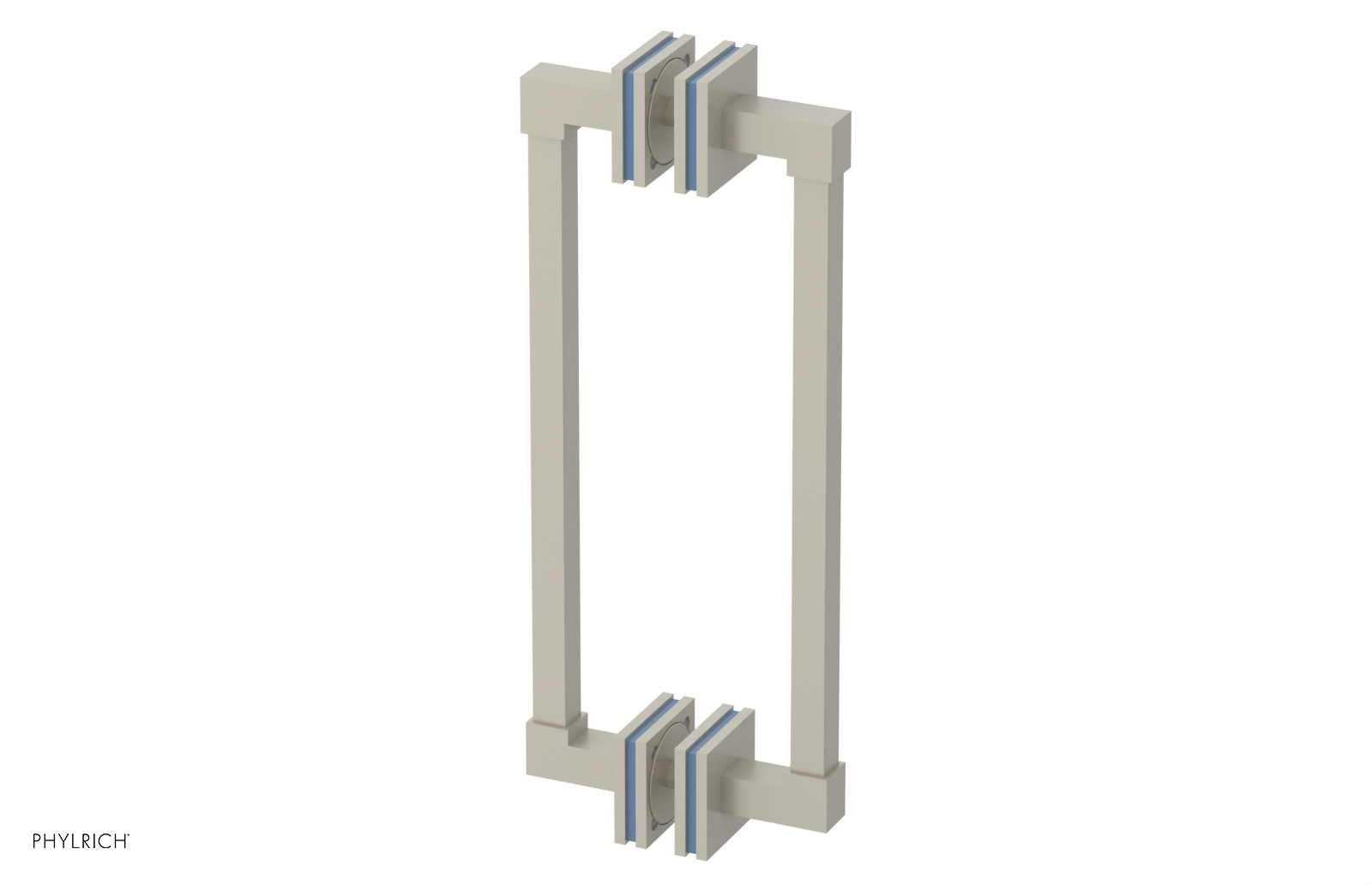 JOLIE - 12" Double Sided Shower Pull with "Light Blue" Accents 222S-93-12