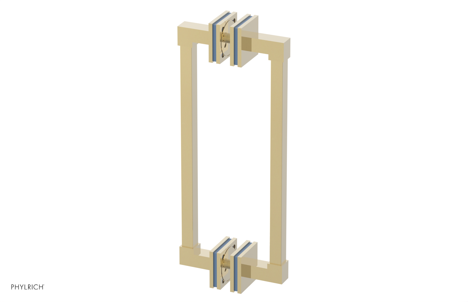 JOLIE - 12" Double Sided Shower Pull with "Light Blue" Accents 222S-93-12