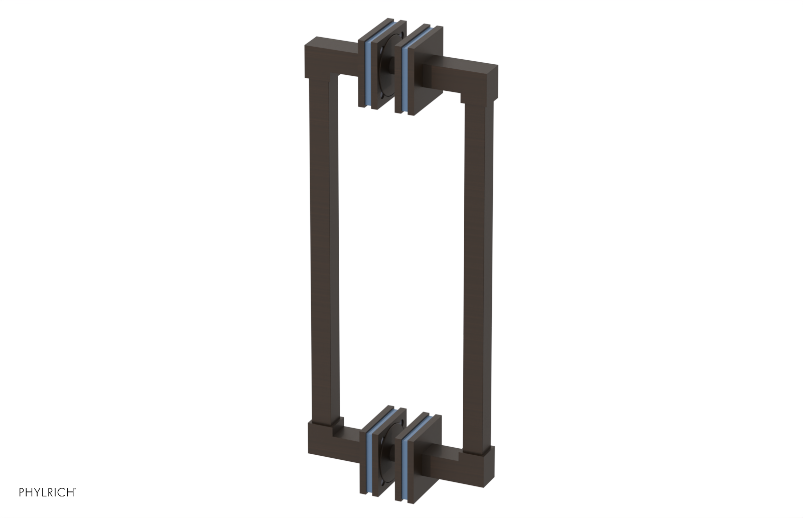 JOLIE - 12" Double Sided Shower Pull with "Light Blue" Accents 222S-93-12