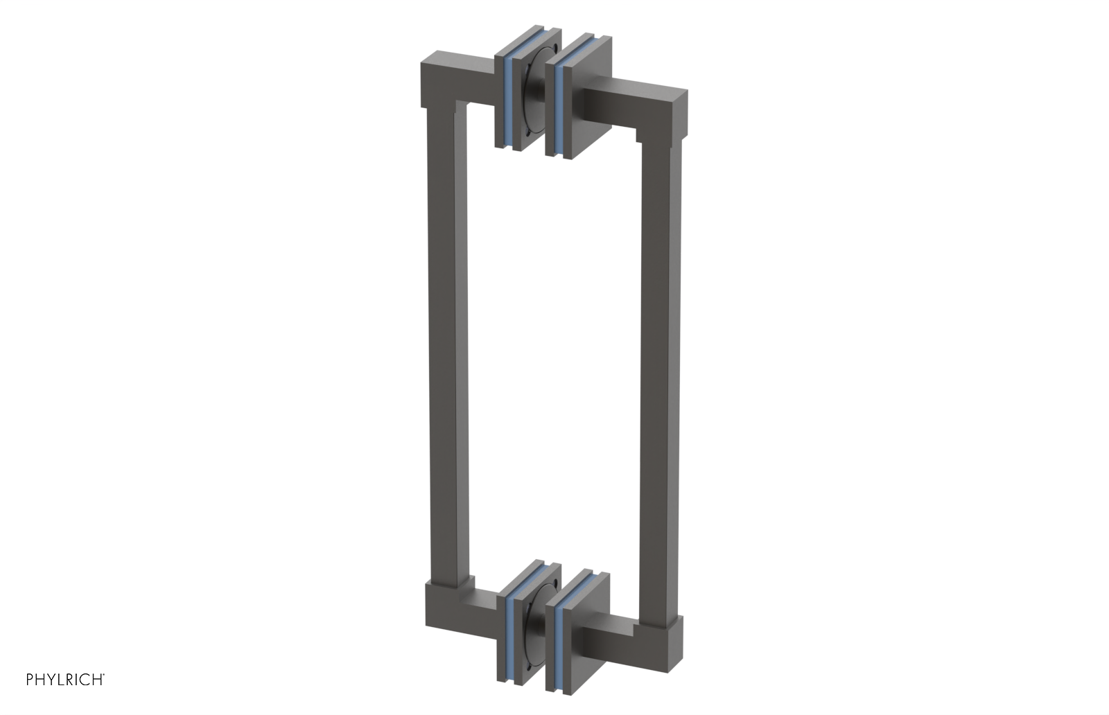 JOLIE - 12" Double Sided Shower Pull with "Light Blue" Accents 222S-93-12