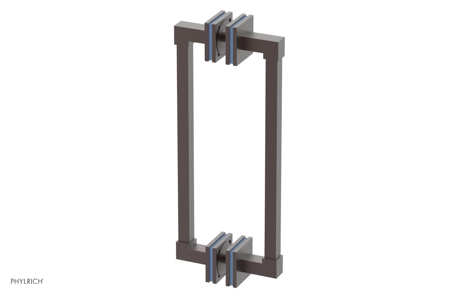 JOLIE - 12" Double Sided Shower Pull with "Light Blue" Accents 222S-93-12