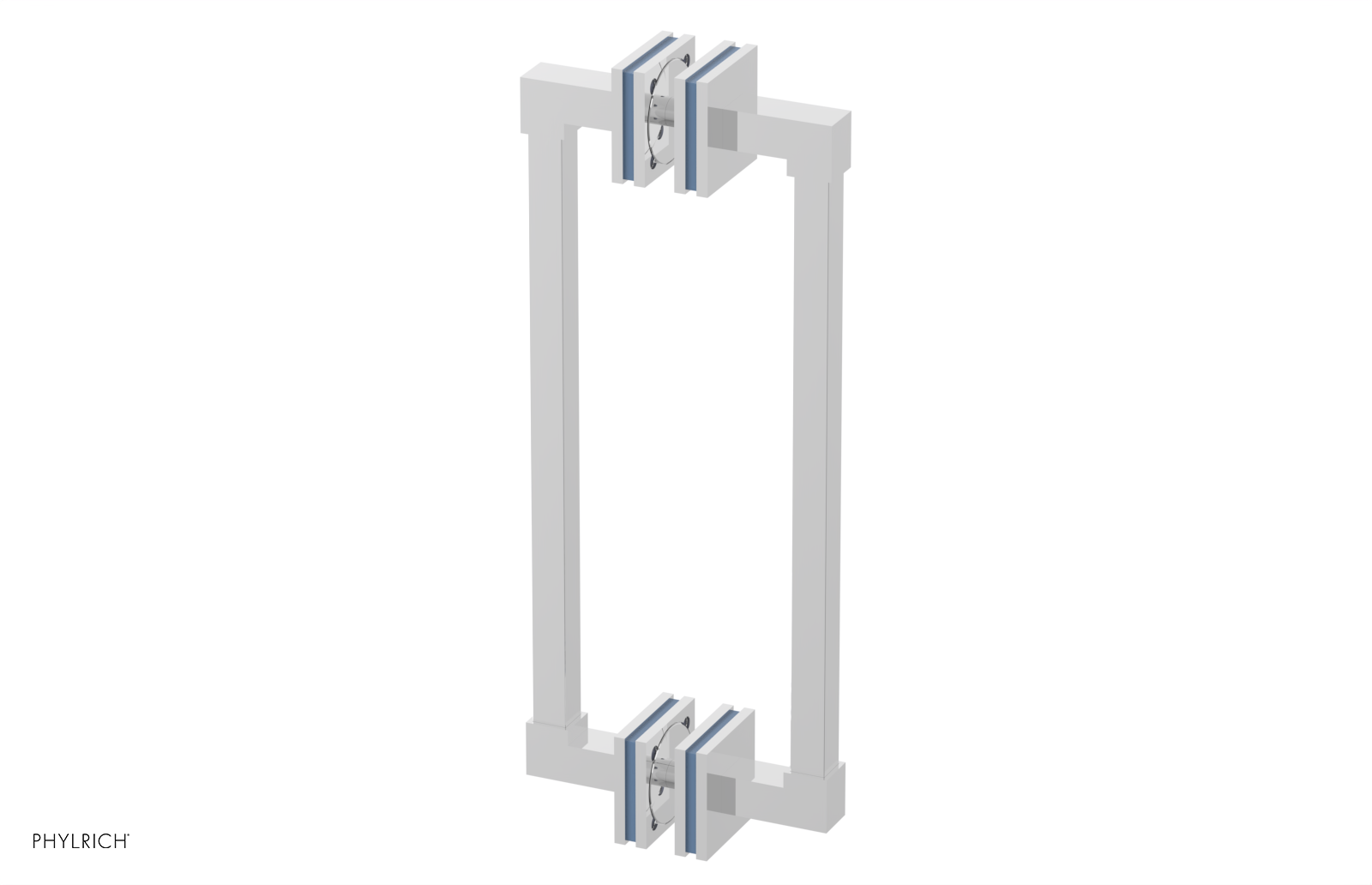 JOLIE - 12" Double Sided Shower Pull with "Light Blue" Accents 222S-93-12