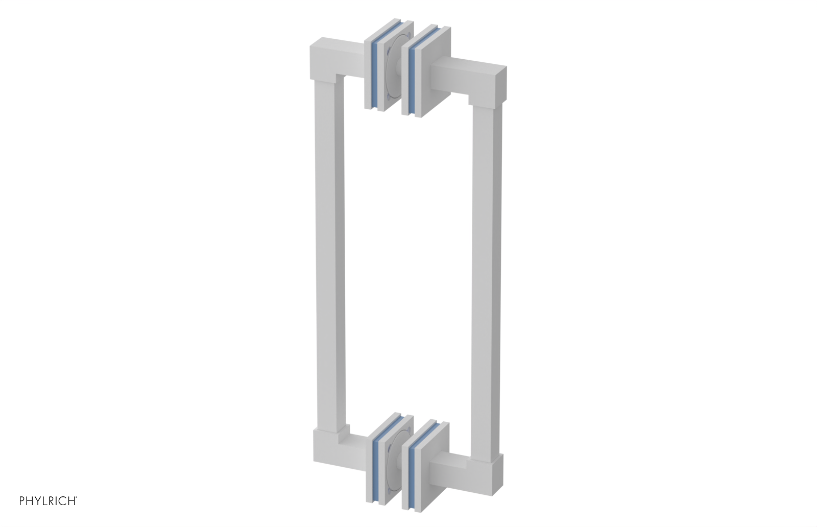 JOLIE - 12" Double Sided Shower Pull with "Light Blue" Accents 222S-93-12