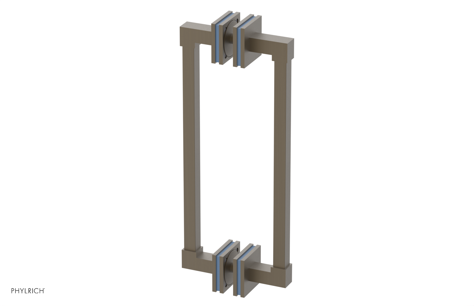 JOLIE - 12" Double Sided Shower Pull with "Light Blue" Accents 222S-93-12