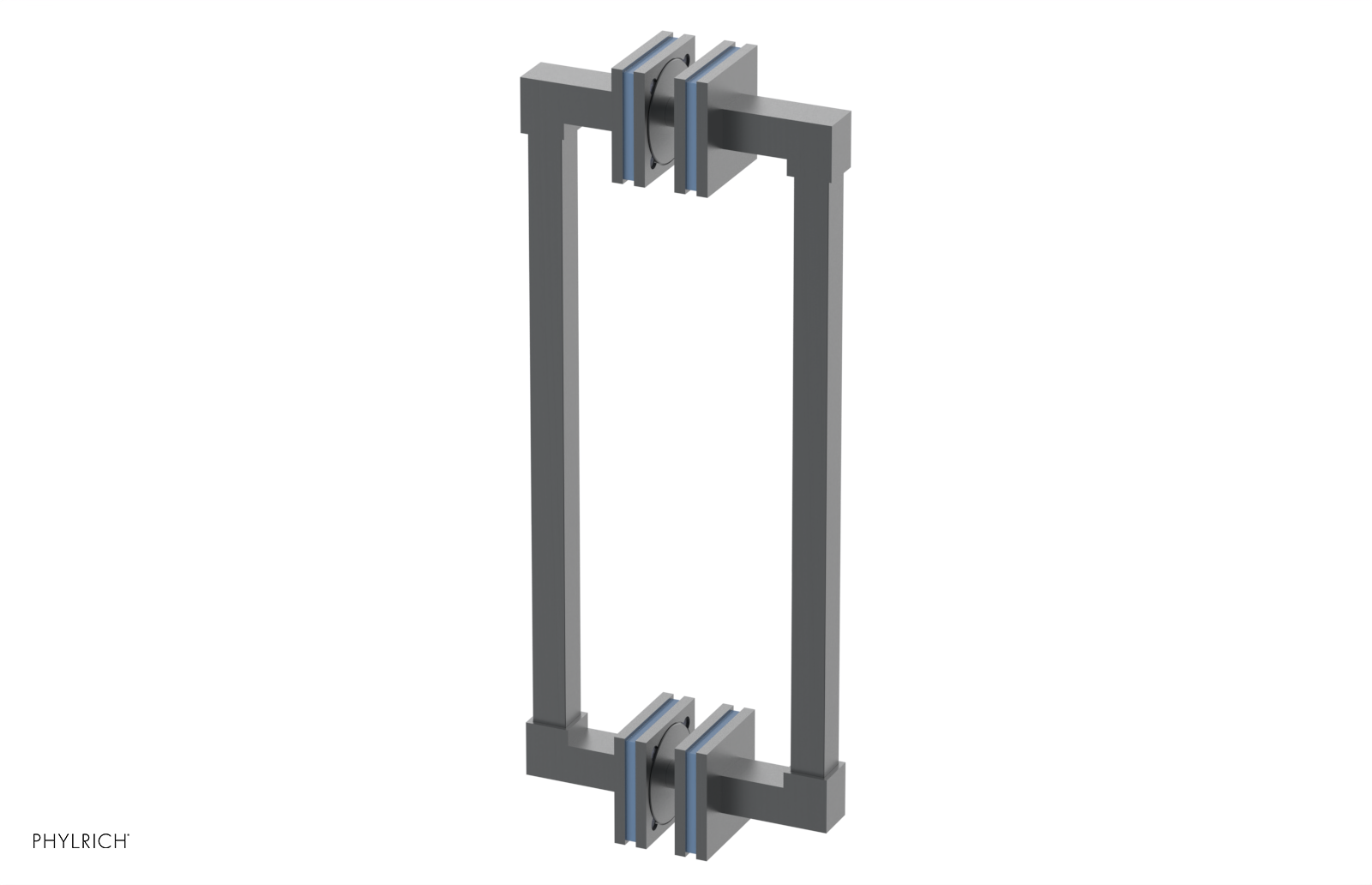 JOLIE - 12" Double Sided Shower Pull with "Light Blue" Accents 222S-93-12