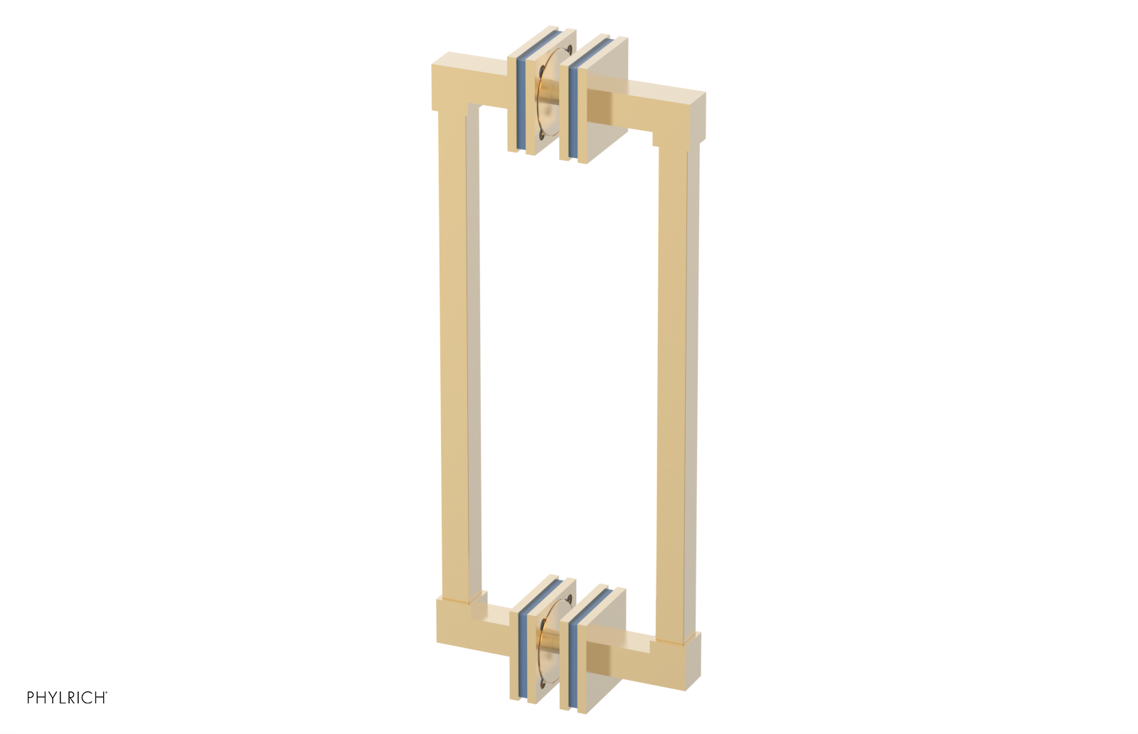 JOLIE - 12" Double Sided Shower Pull with "Light Blue" Accents 222S-93-12