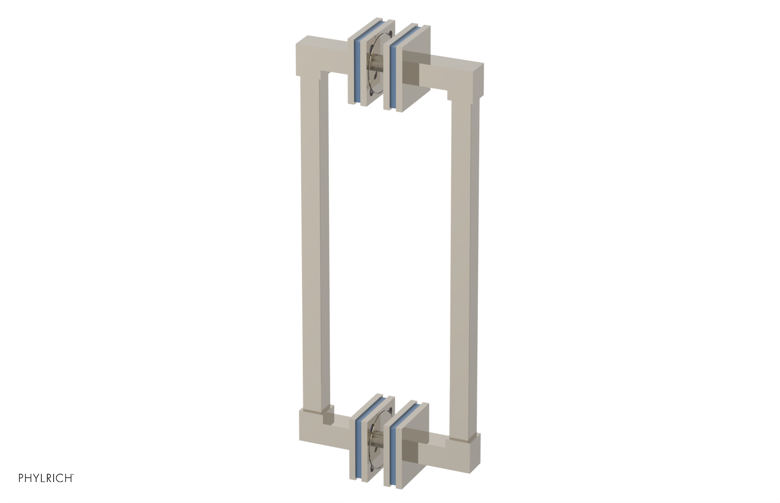 JOLIE - 12" Double Sided Shower Pull with "Light Blue" Accents 222S-93-12