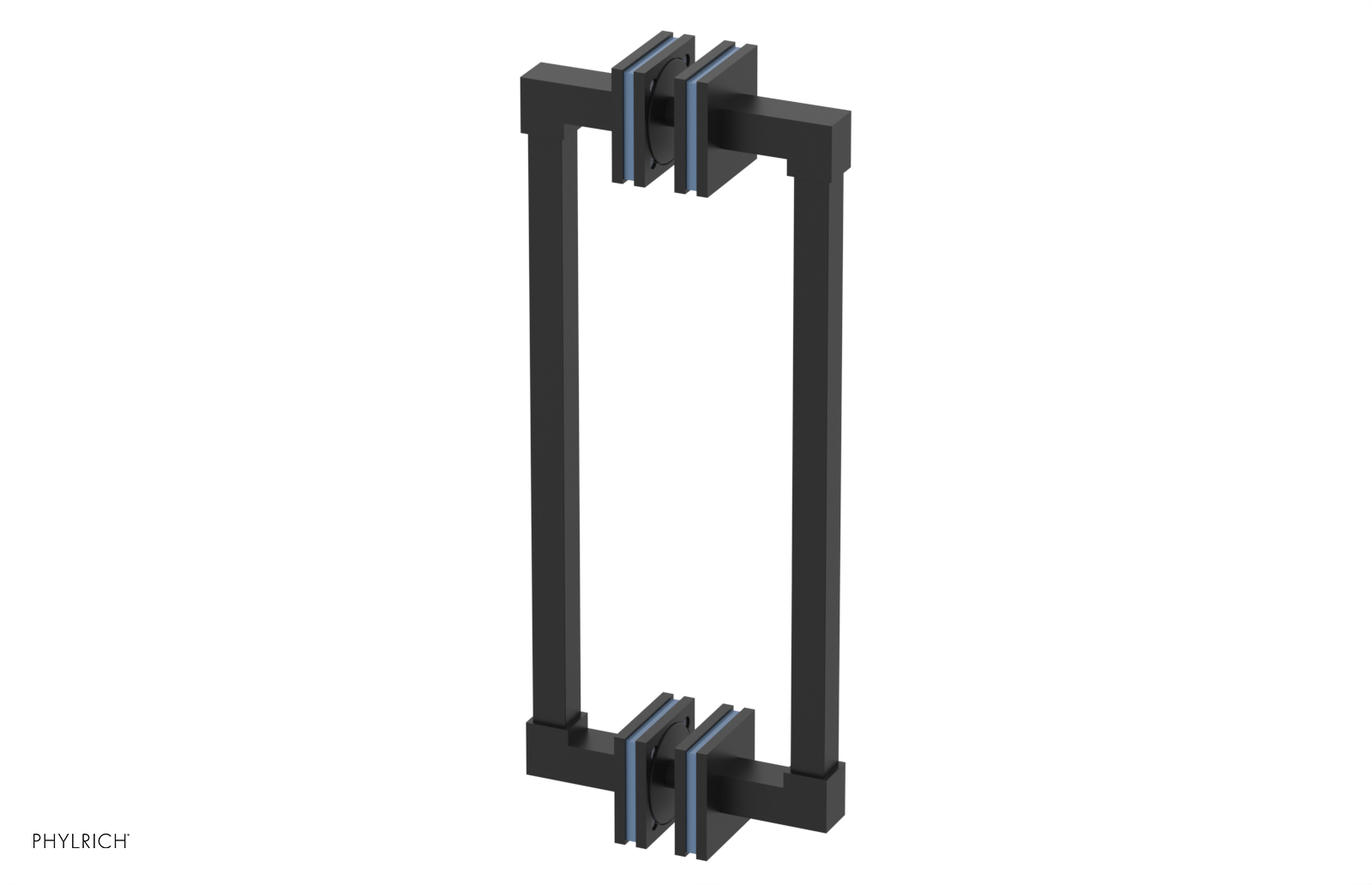 JOLIE - 12" Double Sided Shower Pull with "Light Blue" Accents 222S-93-12