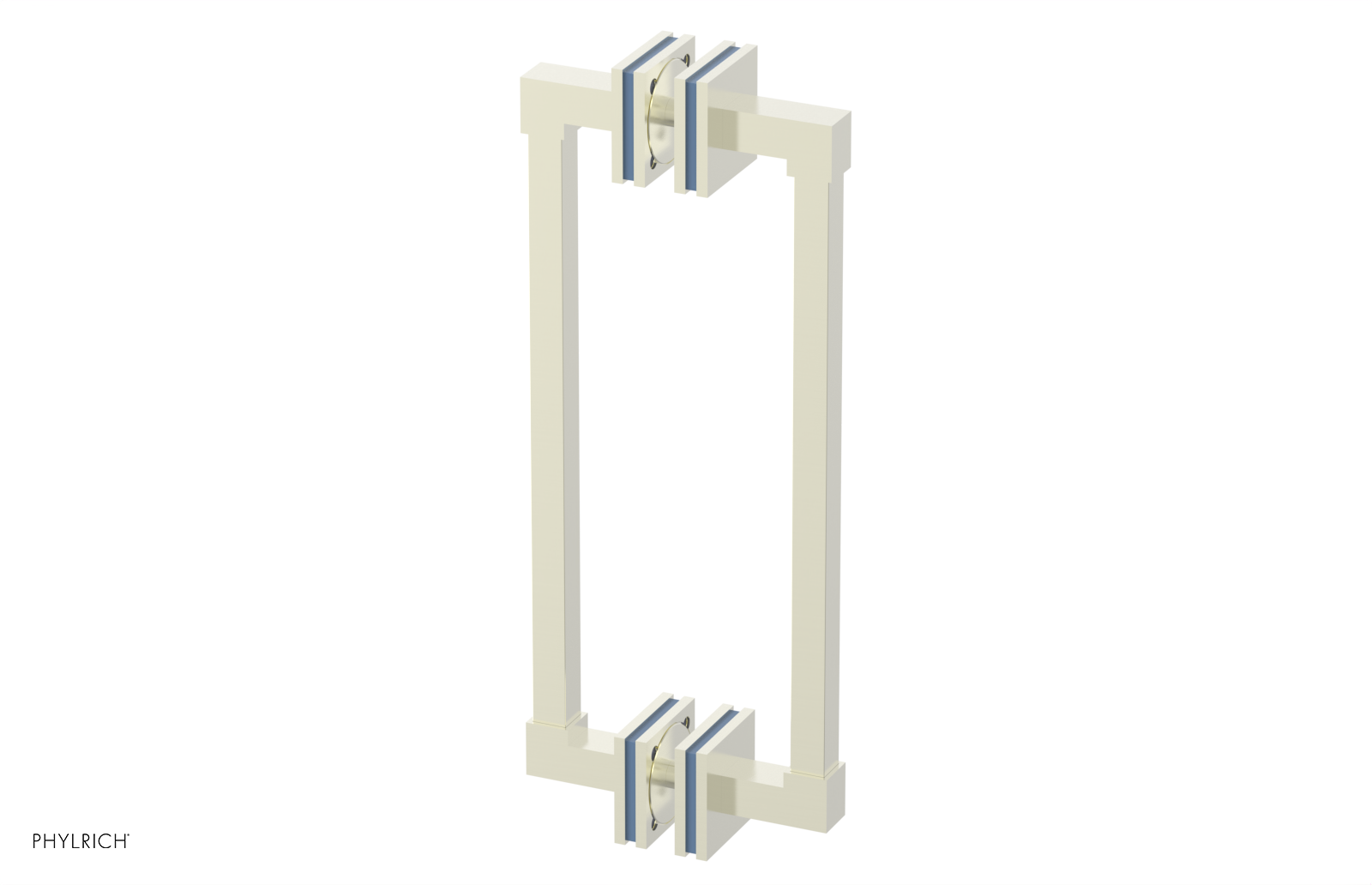 JOLIE - 12" Double Sided Shower Pull with "Light Blue" Accents 222S-93-12