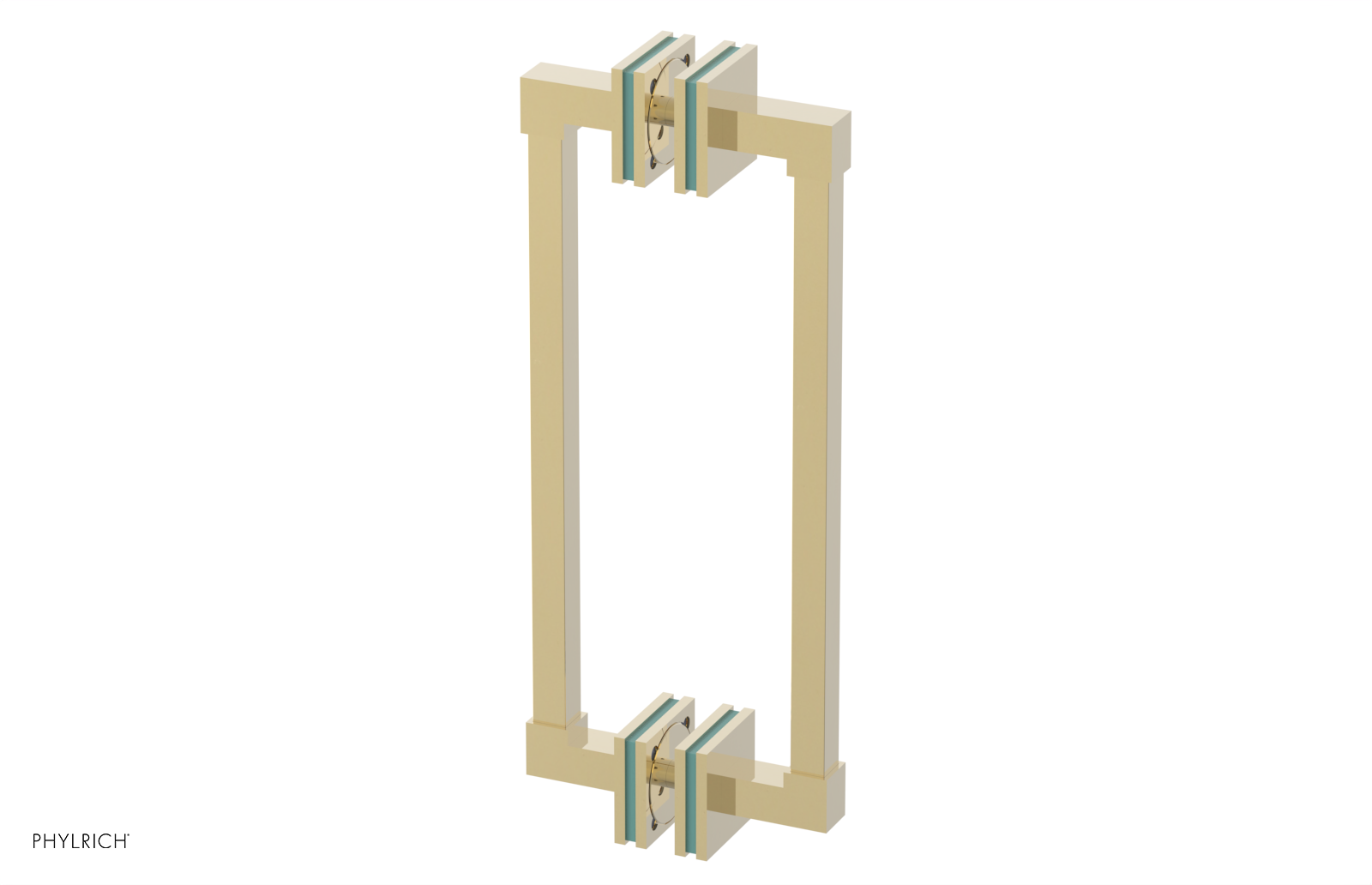 JOLIE - 12" Double Sided Shower Pull with "Turqoise" Accents 222S-93-12