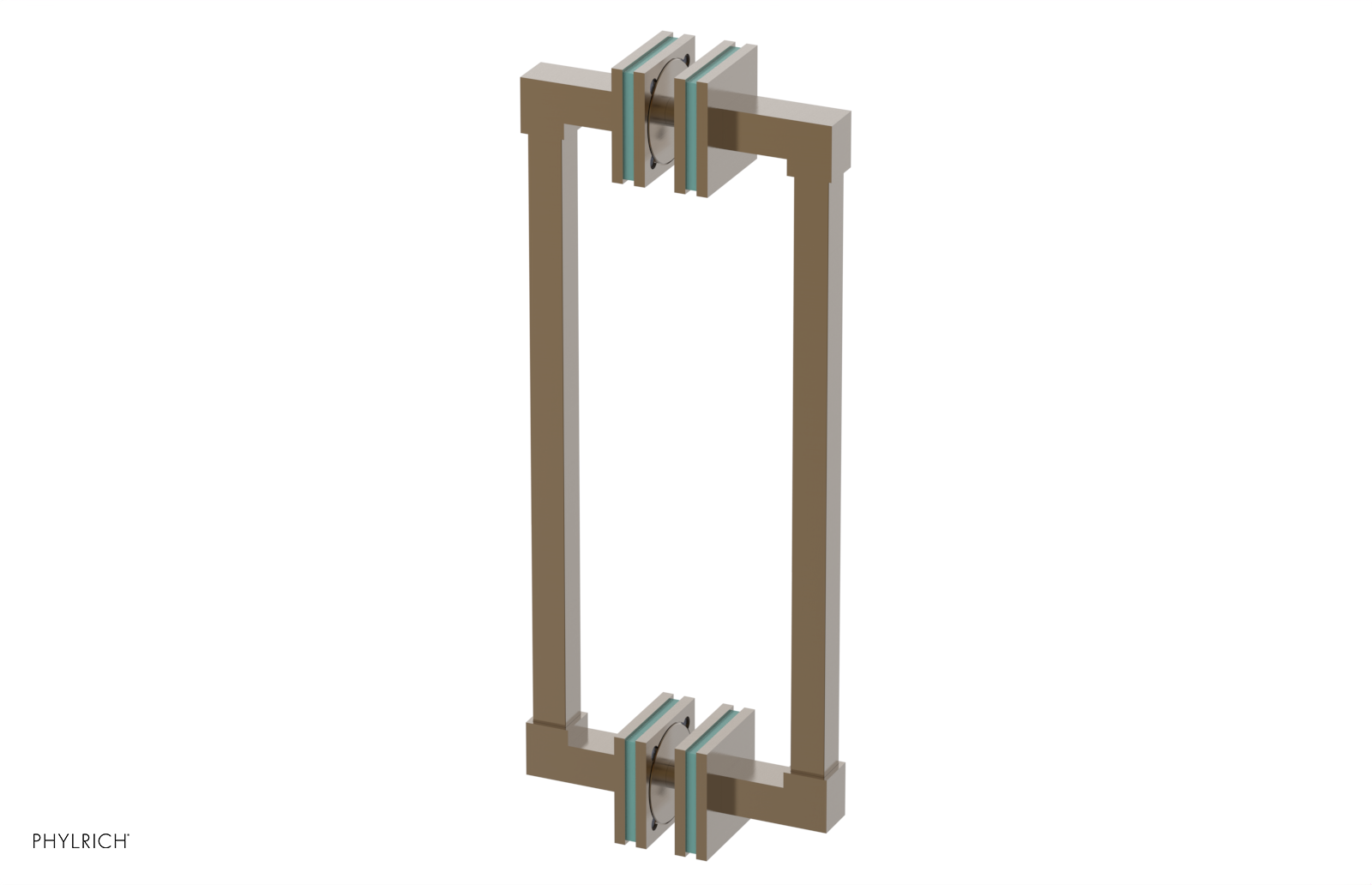 JOLIE - 12" Double Sided Shower Pull with "Turqoise" Accents 222S-93-12