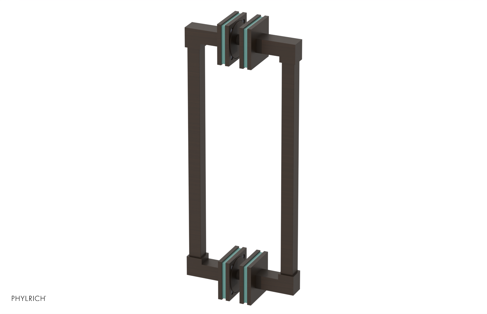 JOLIE - 12" Double Sided Shower Pull with "Turqoise" Accents 222S-93-12