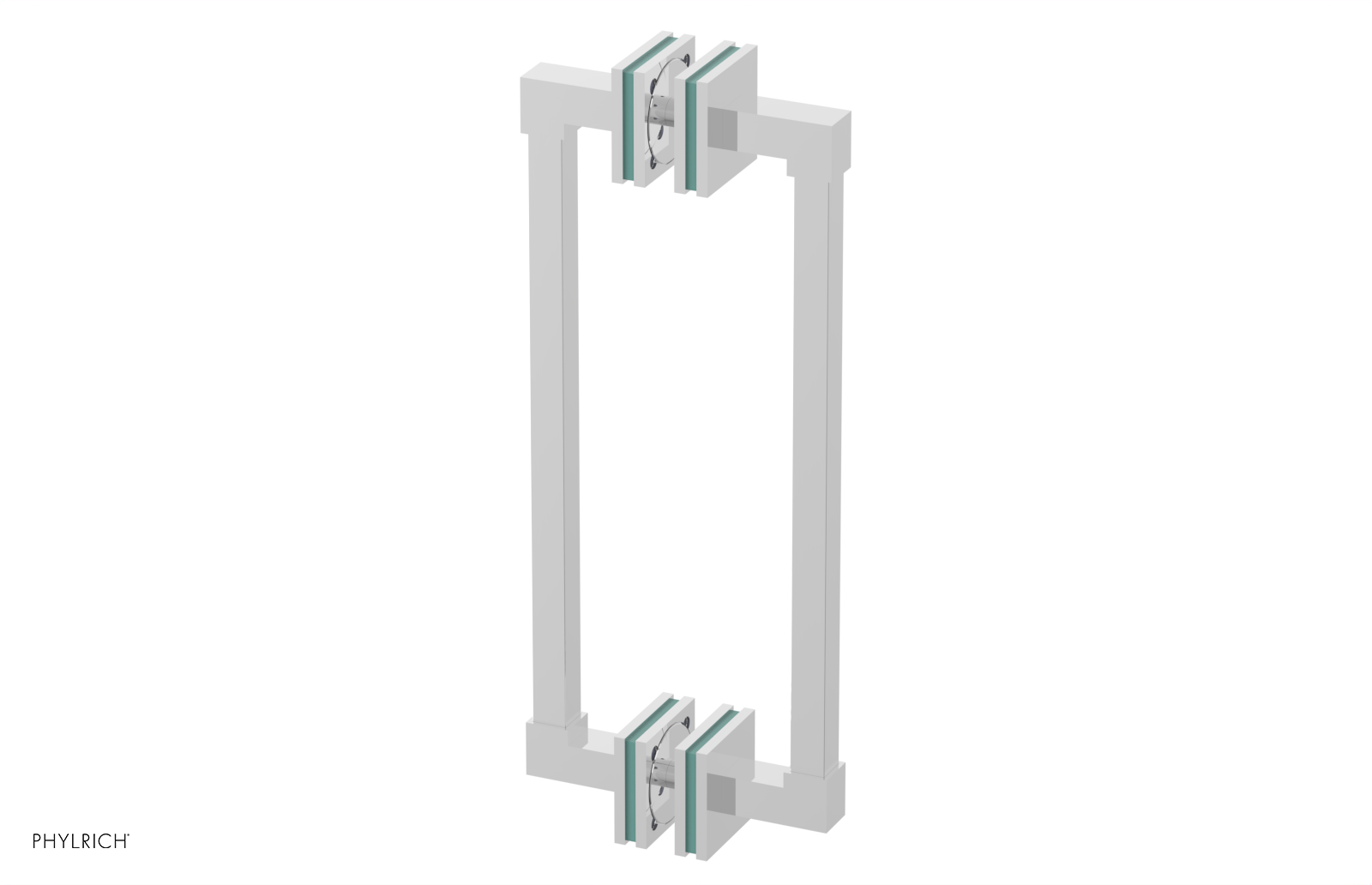 JOLIE - 12" Double Sided Shower Pull with "Turqoise" Accents 222S-93-12