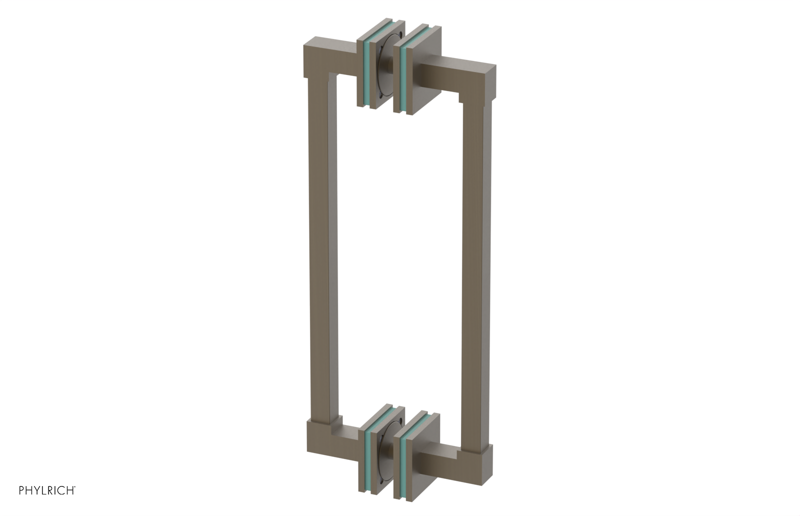 JOLIE - 12" Double Sided Shower Pull with "Turqoise" Accents 222S-93-12