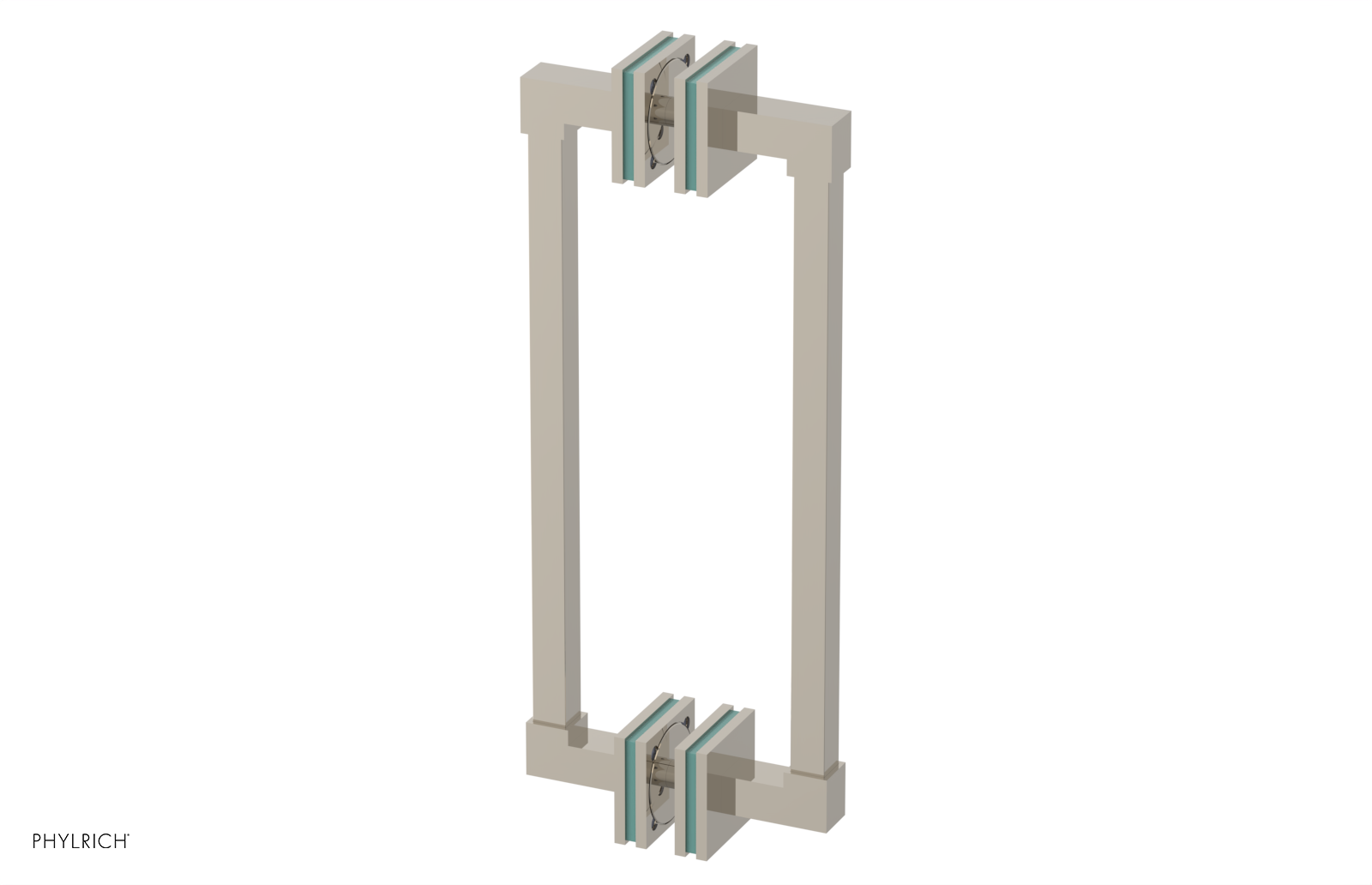 JOLIE - 12" Double Sided Shower Pull with "Turqoise" Accents 222S-93-12