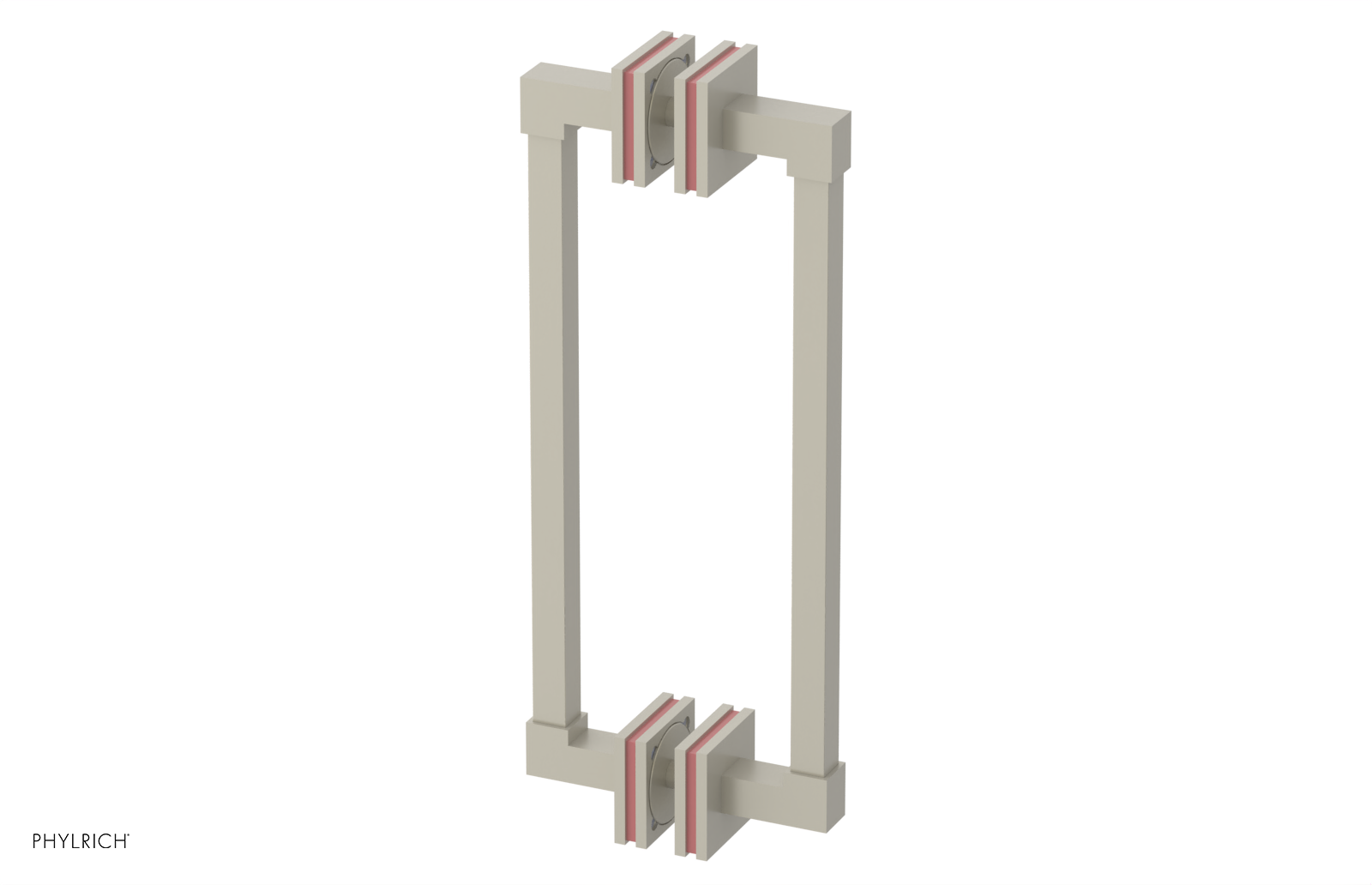 JOLIE - 12" Double Sided Shower Pull with "Pink" Accents 222S-93-12