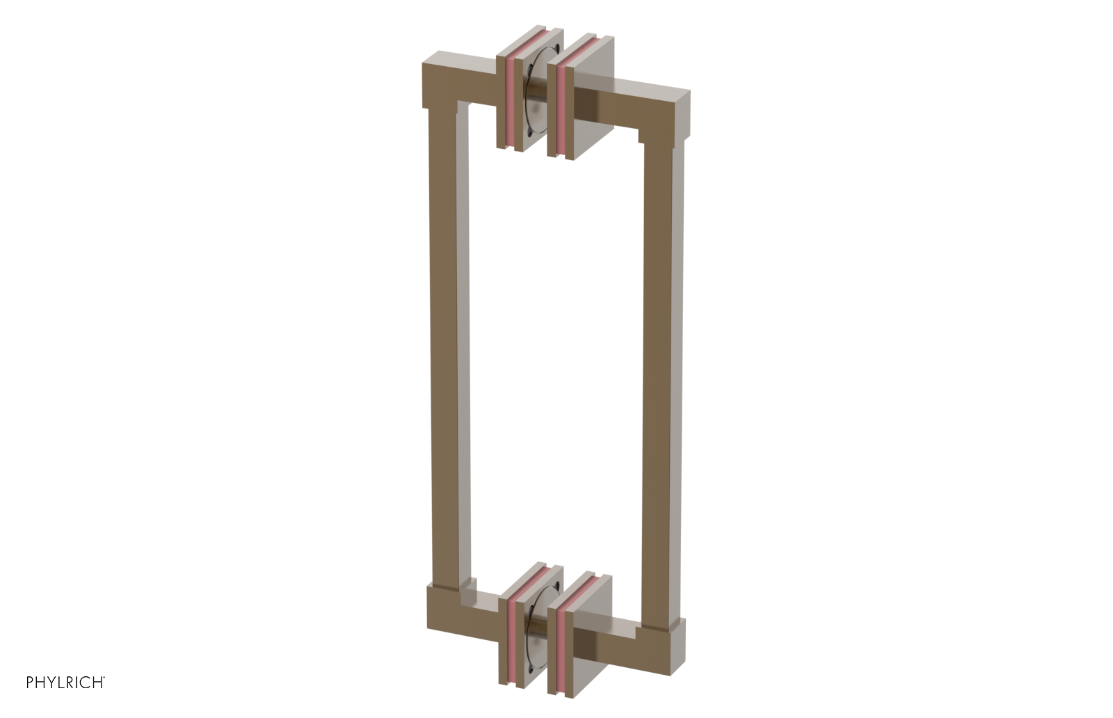 JOLIE - 12" Double Sided Shower Pull with "Pink" Accents 222S-93-12