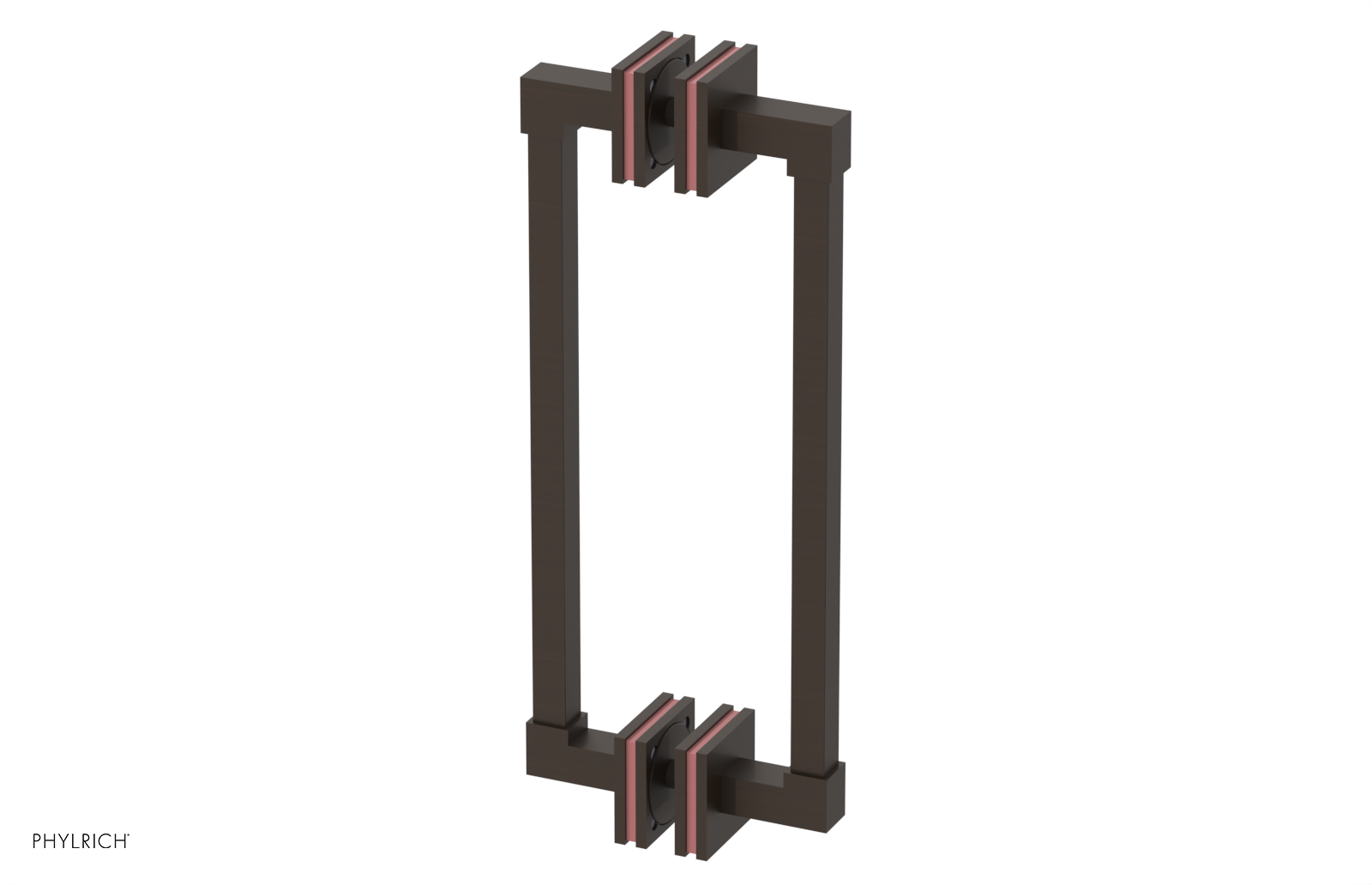 JOLIE - 12" Double Sided Shower Pull with "Pink" Accents 222S-93-12