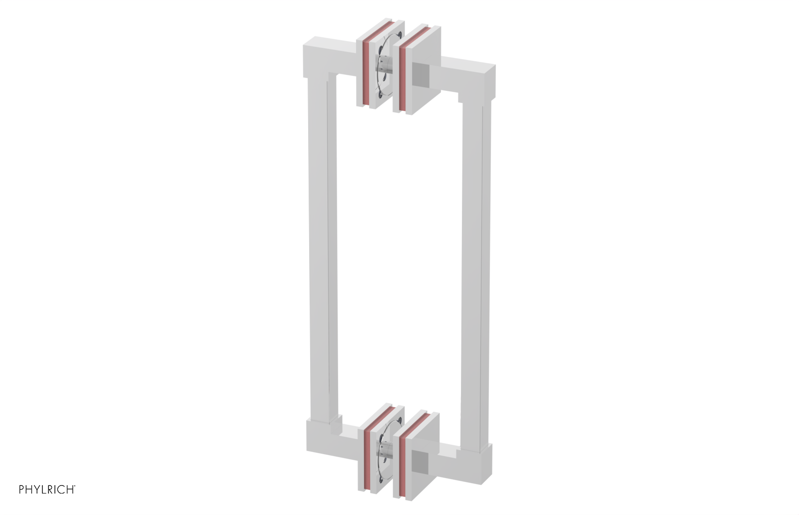 JOLIE - 12" Double Sided Shower Pull with "Pink" Accents 222S-93-12