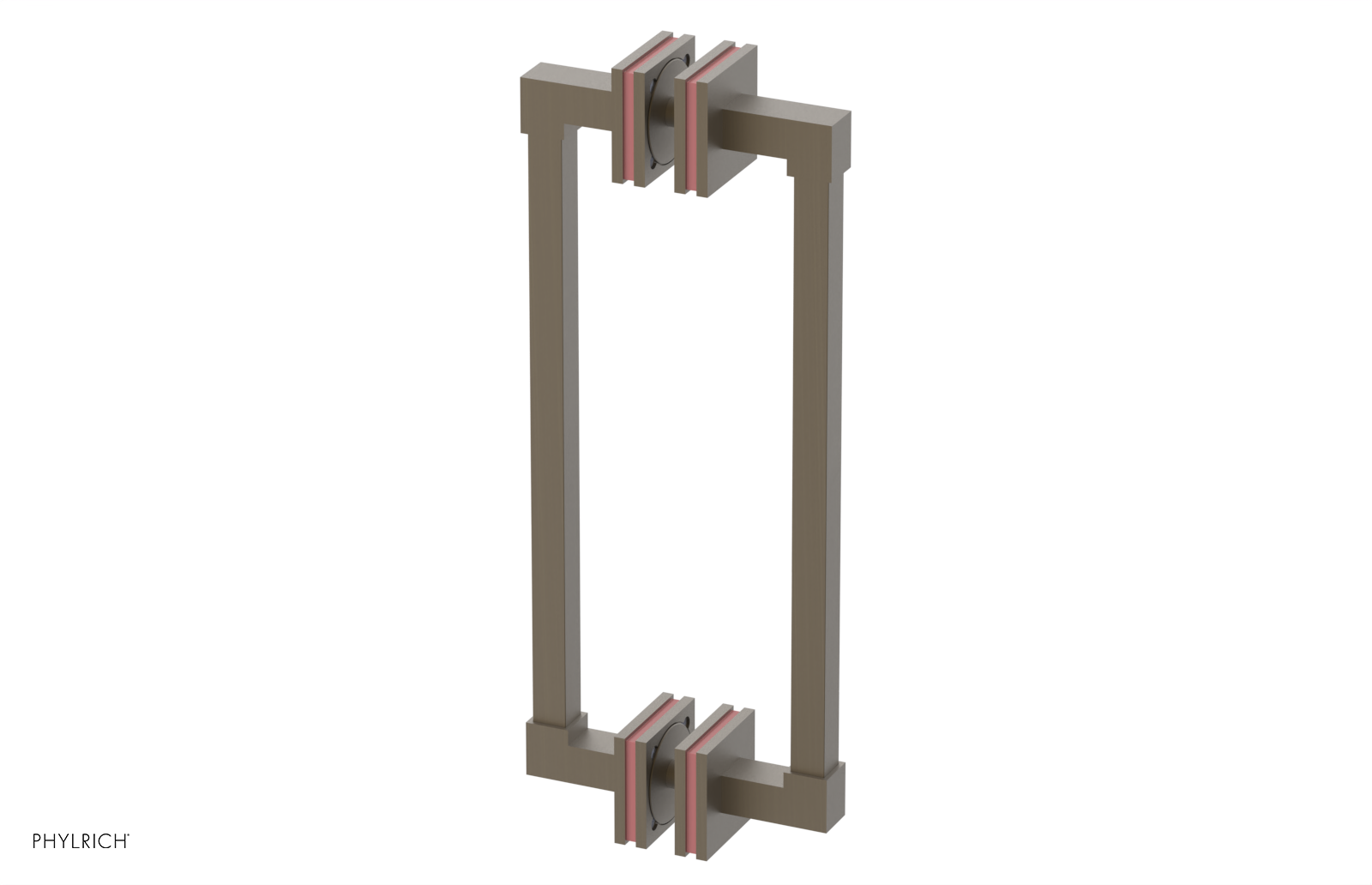 JOLIE - 12" Double Sided Shower Pull with "Pink" Accents 222S-93-12