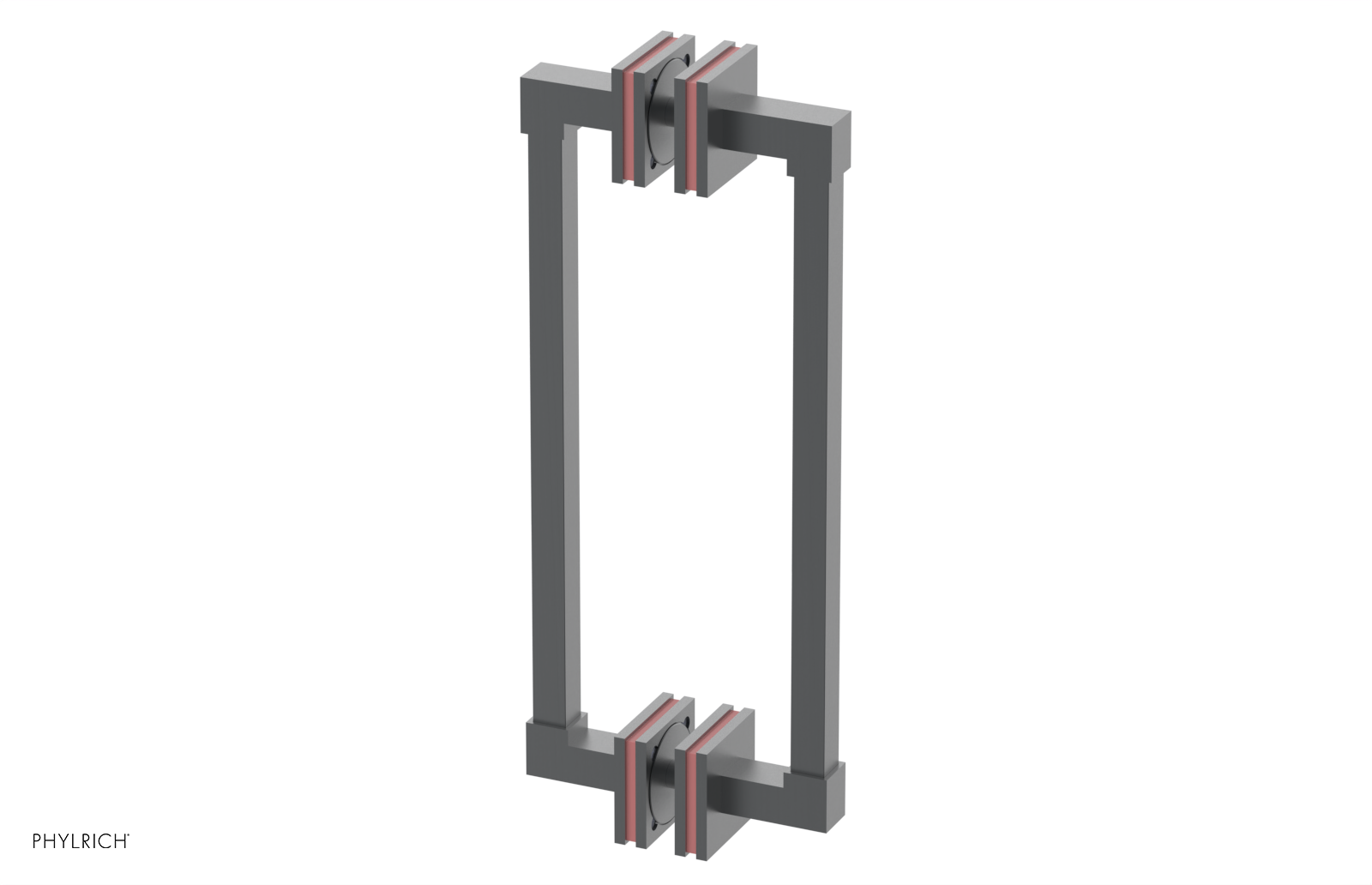 JOLIE - 12" Double Sided Shower Pull with "Pink" Accents 222S-93-12