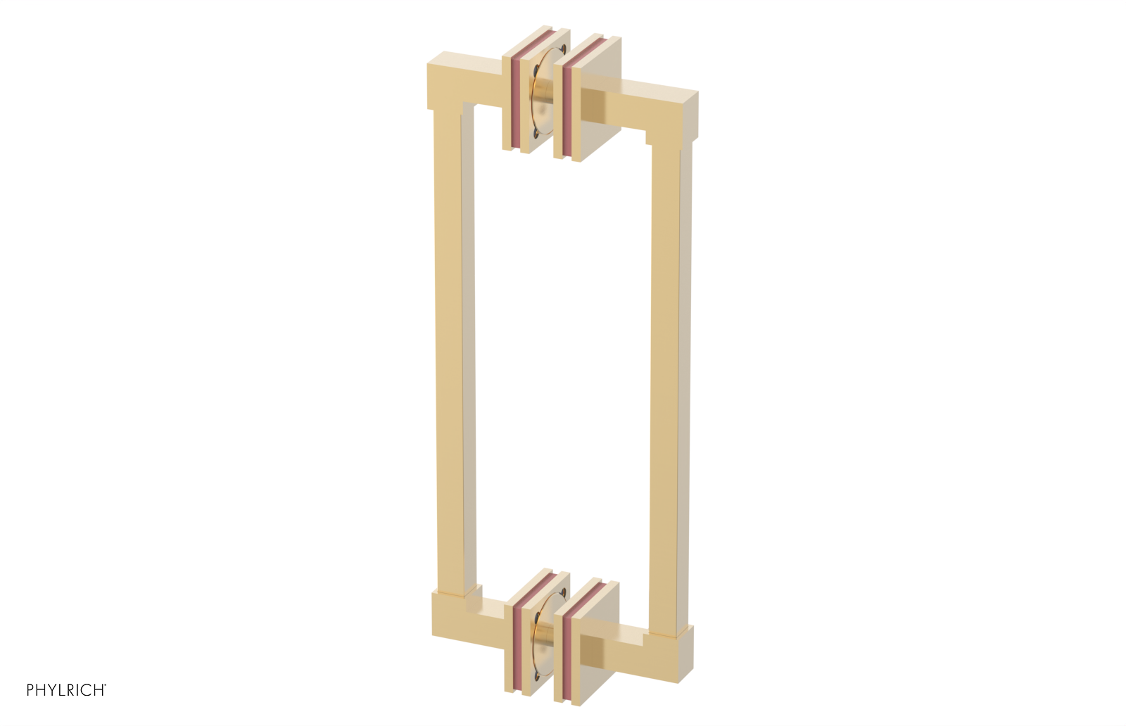 JOLIE - 12" Double Sided Shower Pull with "Pink" Accents 222S-93-12