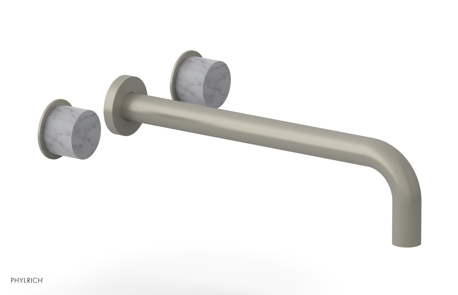 Basic II 12"  Wall Tub Set - White Marble Handles 230-58-12