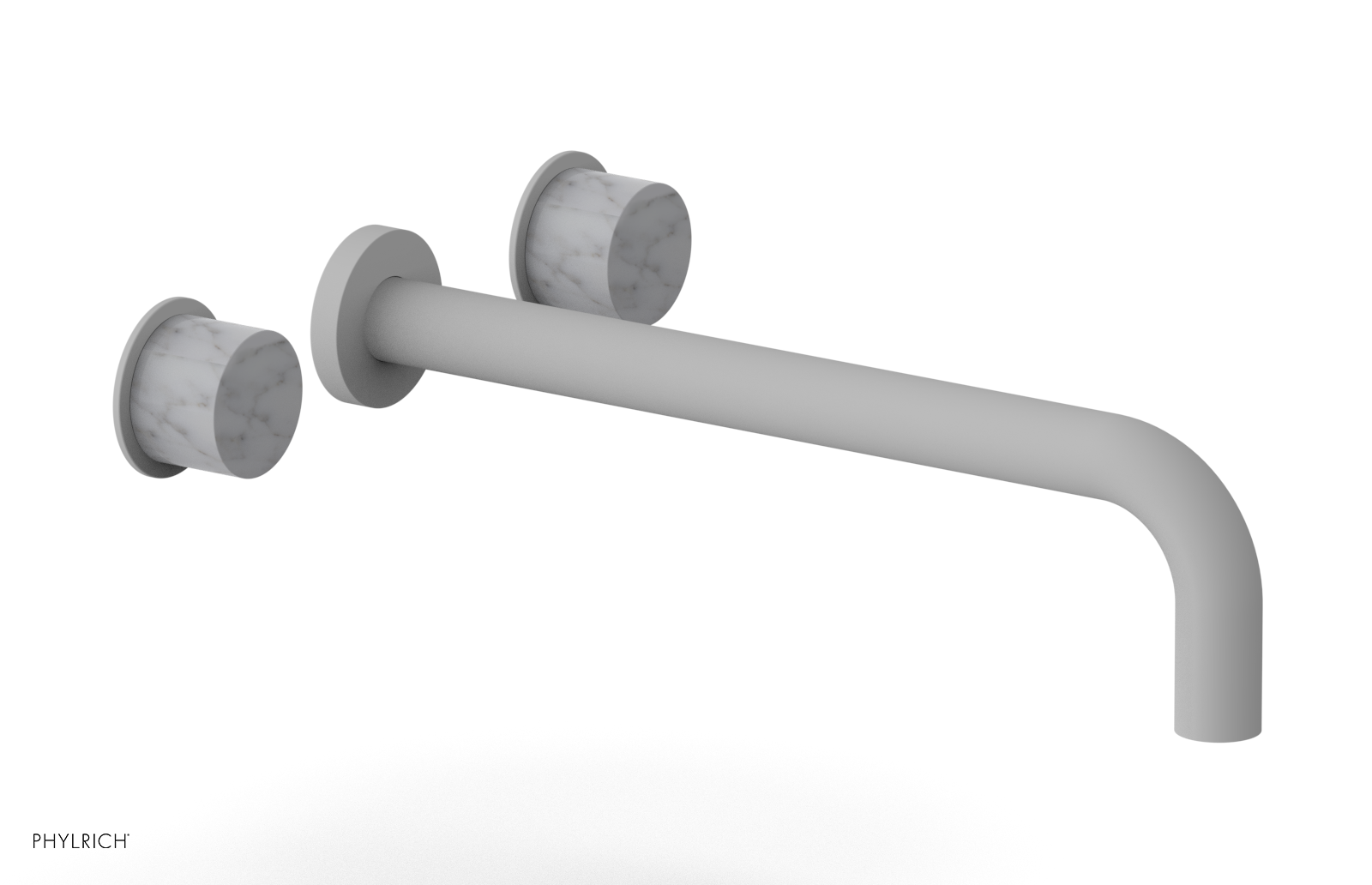 Basic II 12"  Wall Lavatory Set - White Marble Handles 230-13-12