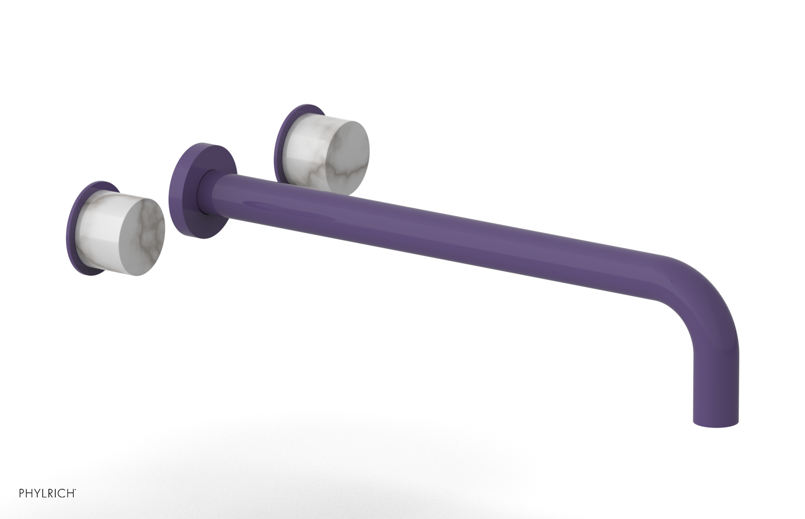 Basic II 14"  Wall Tub Set - White Marble Handles 230-58-14