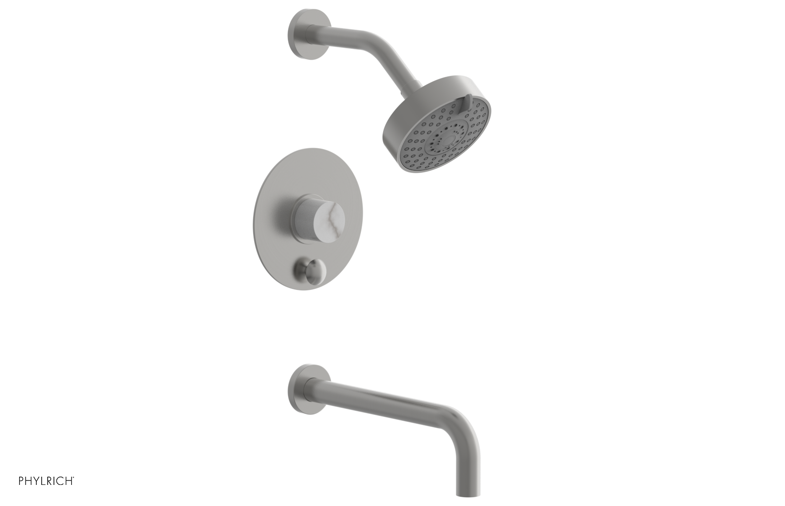 BASIC II 10" Pressure Balance Tub and Shower Set - White Marble 230-28-10