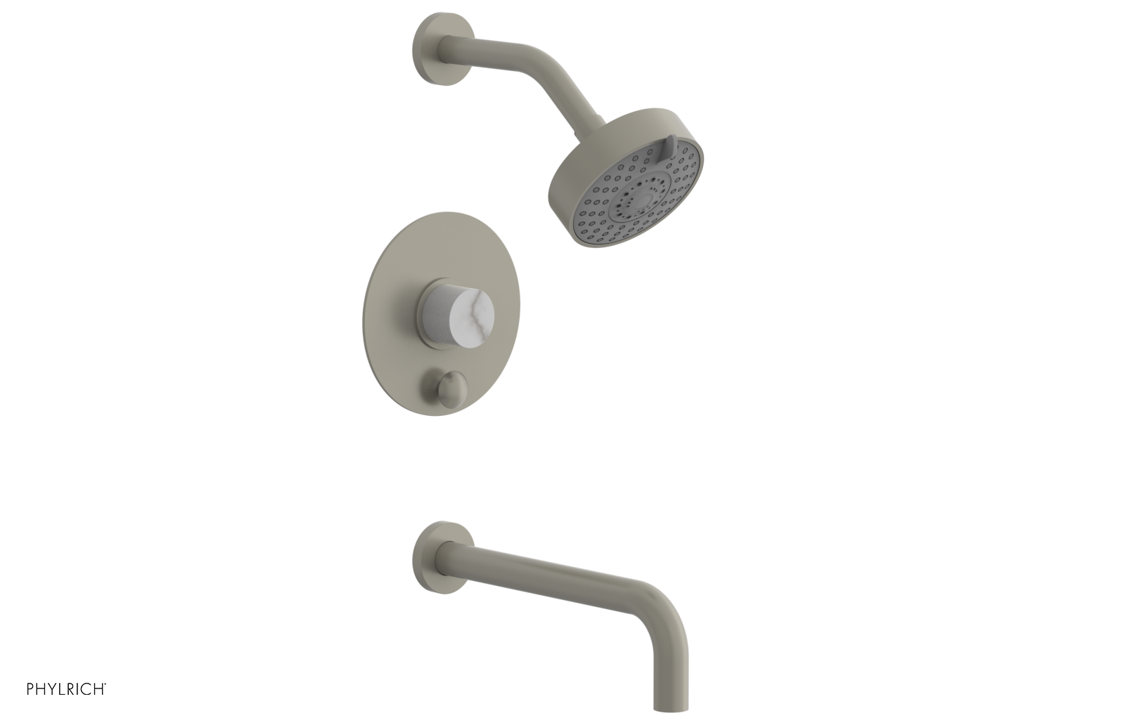 BASIC II 10" Pressure Balance Tub and Shower Set - White Marble 230-28-10