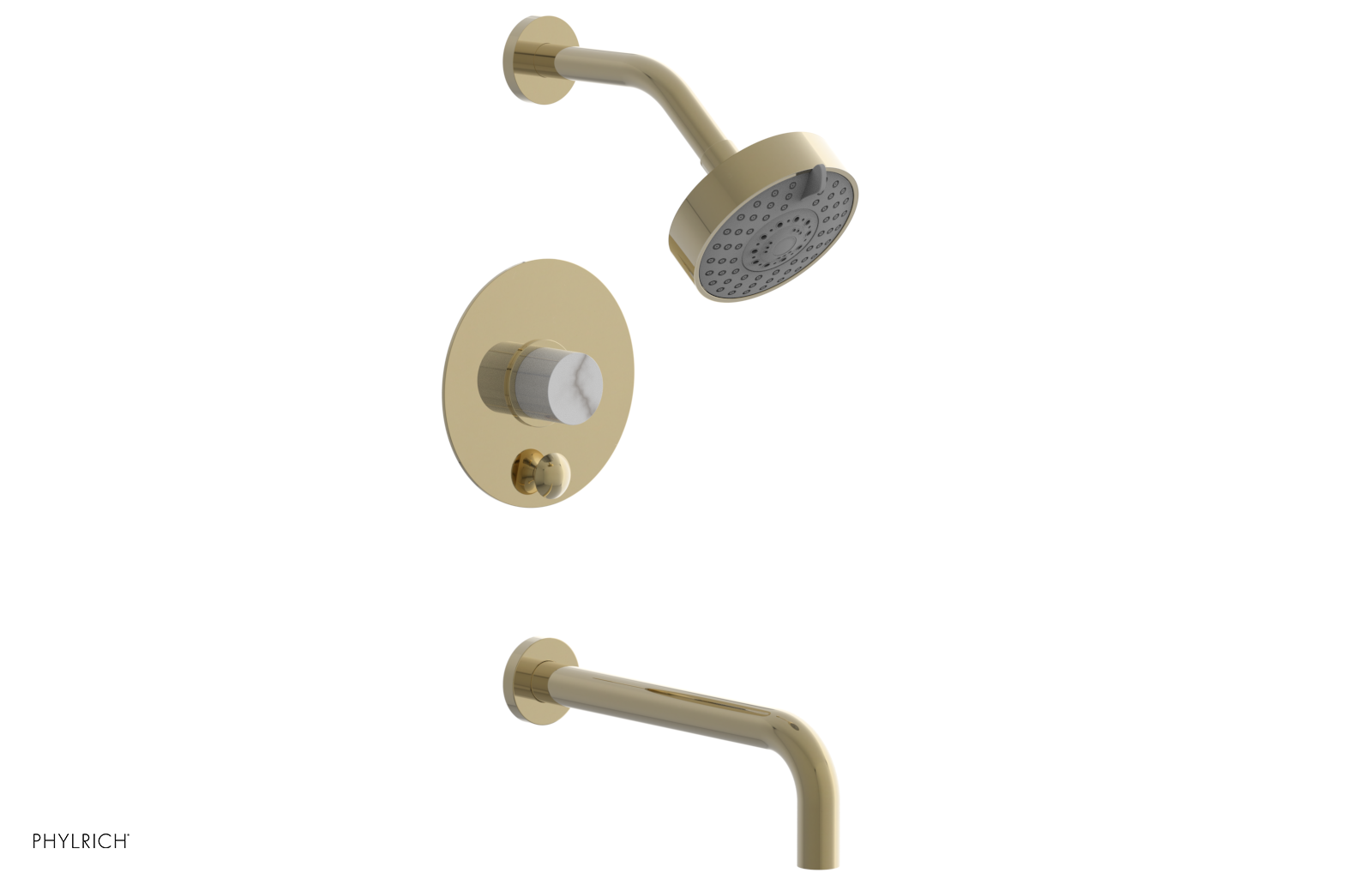 BASIC II 10" Pressure Balance Tub and Shower Set - White Marble 230-28-10