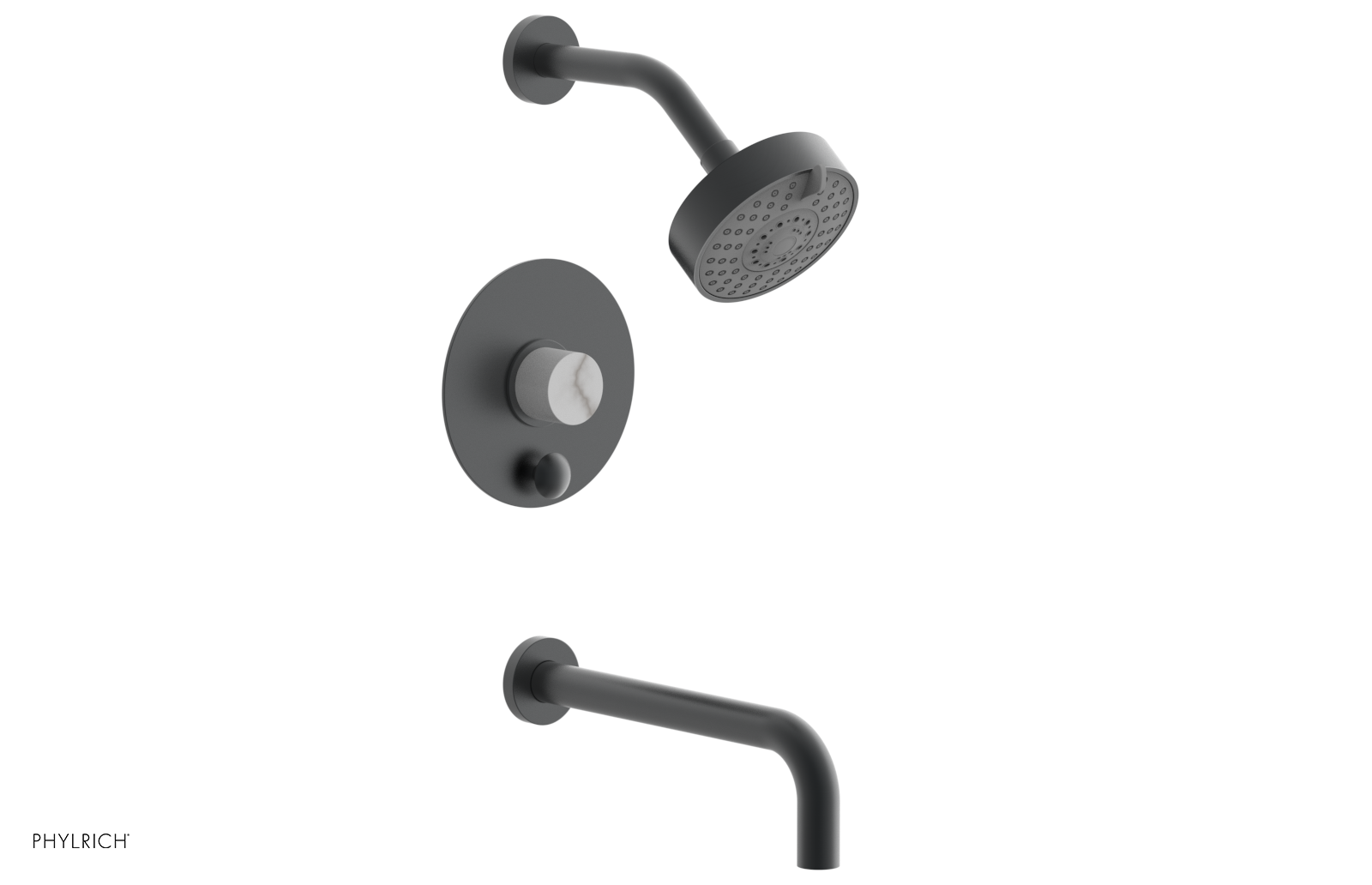 BASIC II 10" Pressure Balance Tub and Shower Set - White Marble 230-28-10