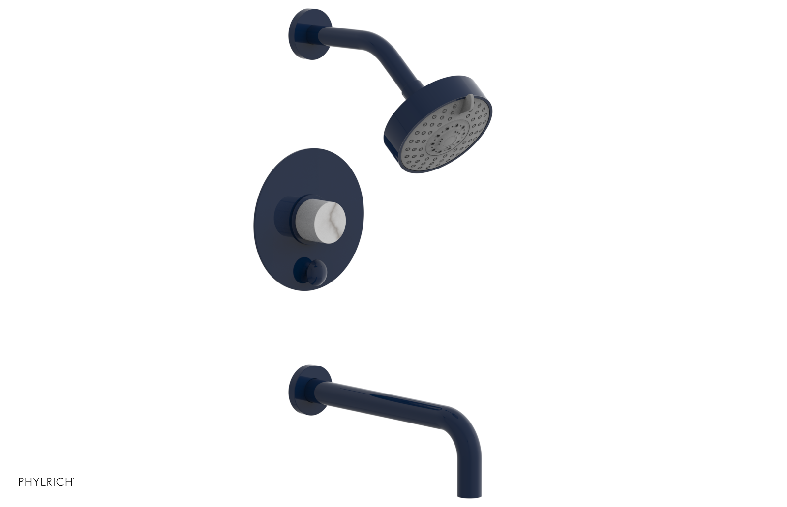 BASIC II 10" Pressure Balance Tub and Shower Set - White Marble 230-28-10