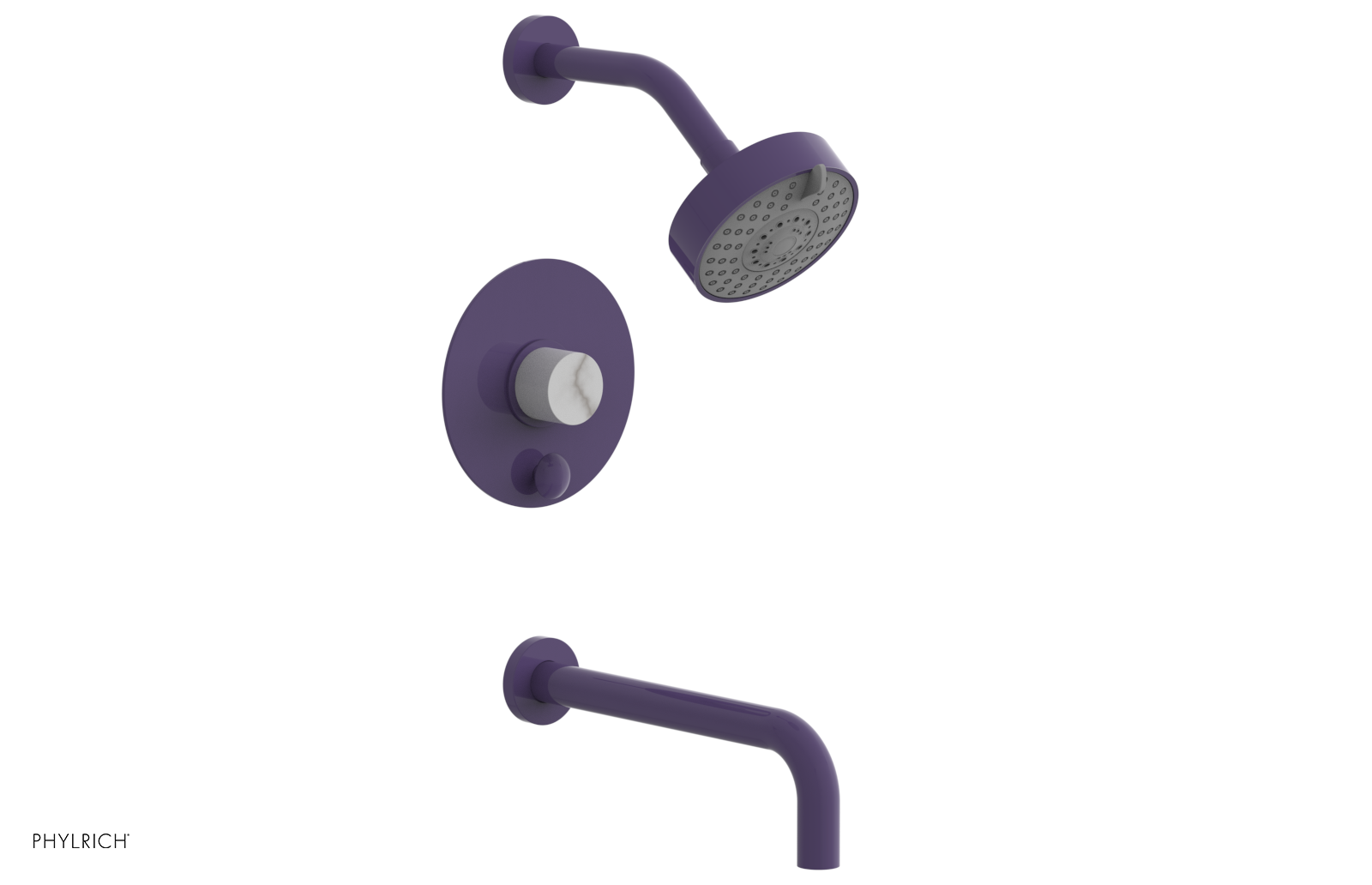 BASIC II 10" Pressure Balance Tub and Shower Set - White Marble 230-28-10