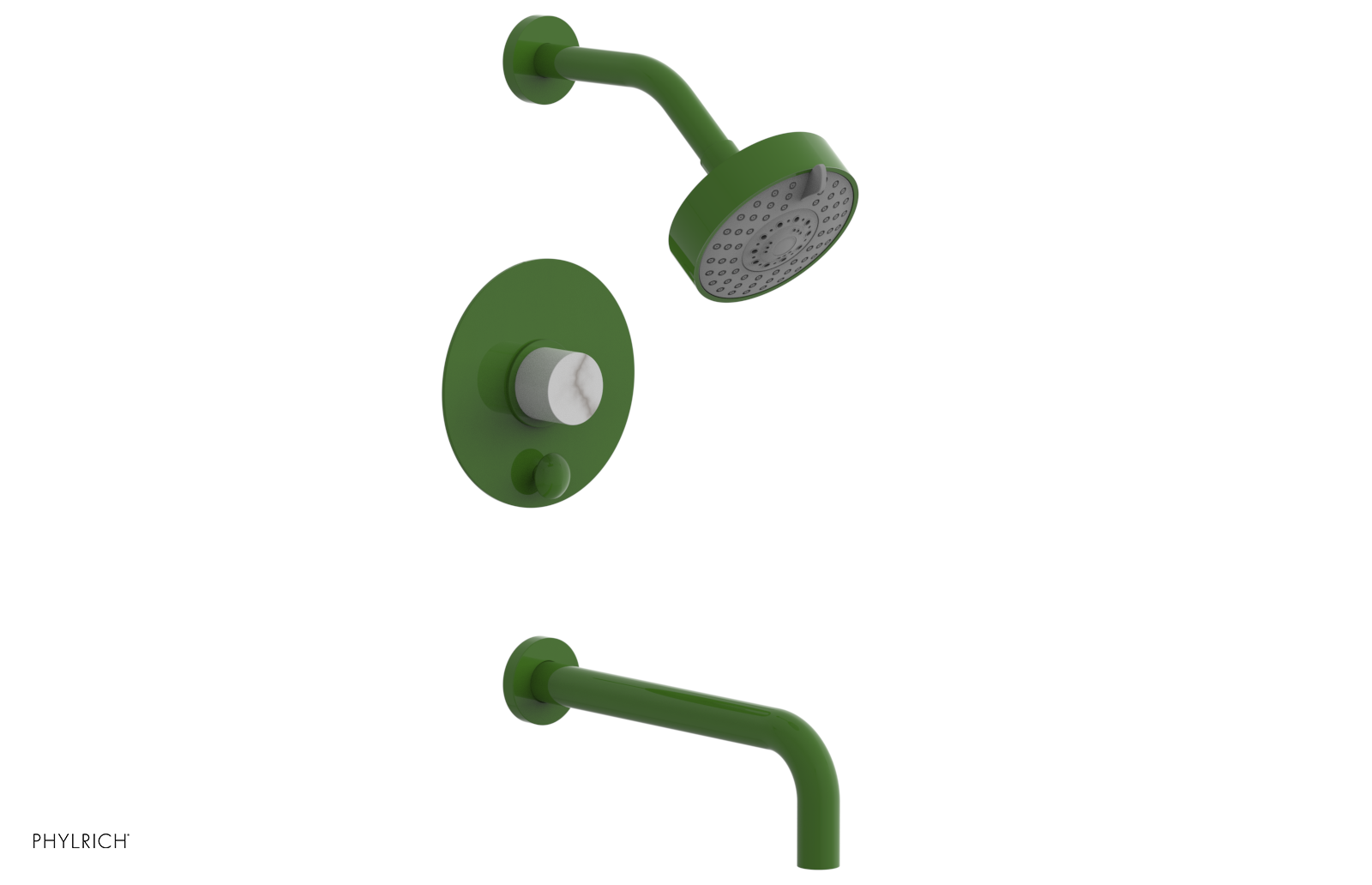 BASIC II 10" Pressure Balance Tub and Shower Set - White Marble 230-28-10