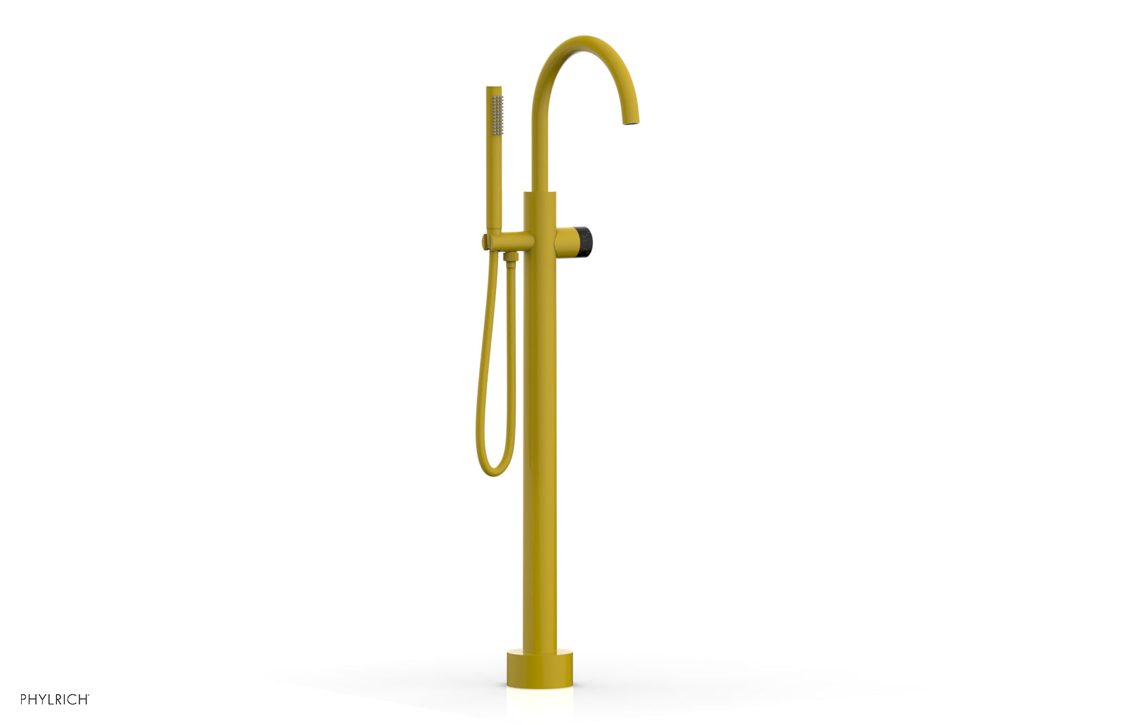 BASIC II Tall Floor Mount Tub Filler - Marble Handle with Hand Shower  230-47-01