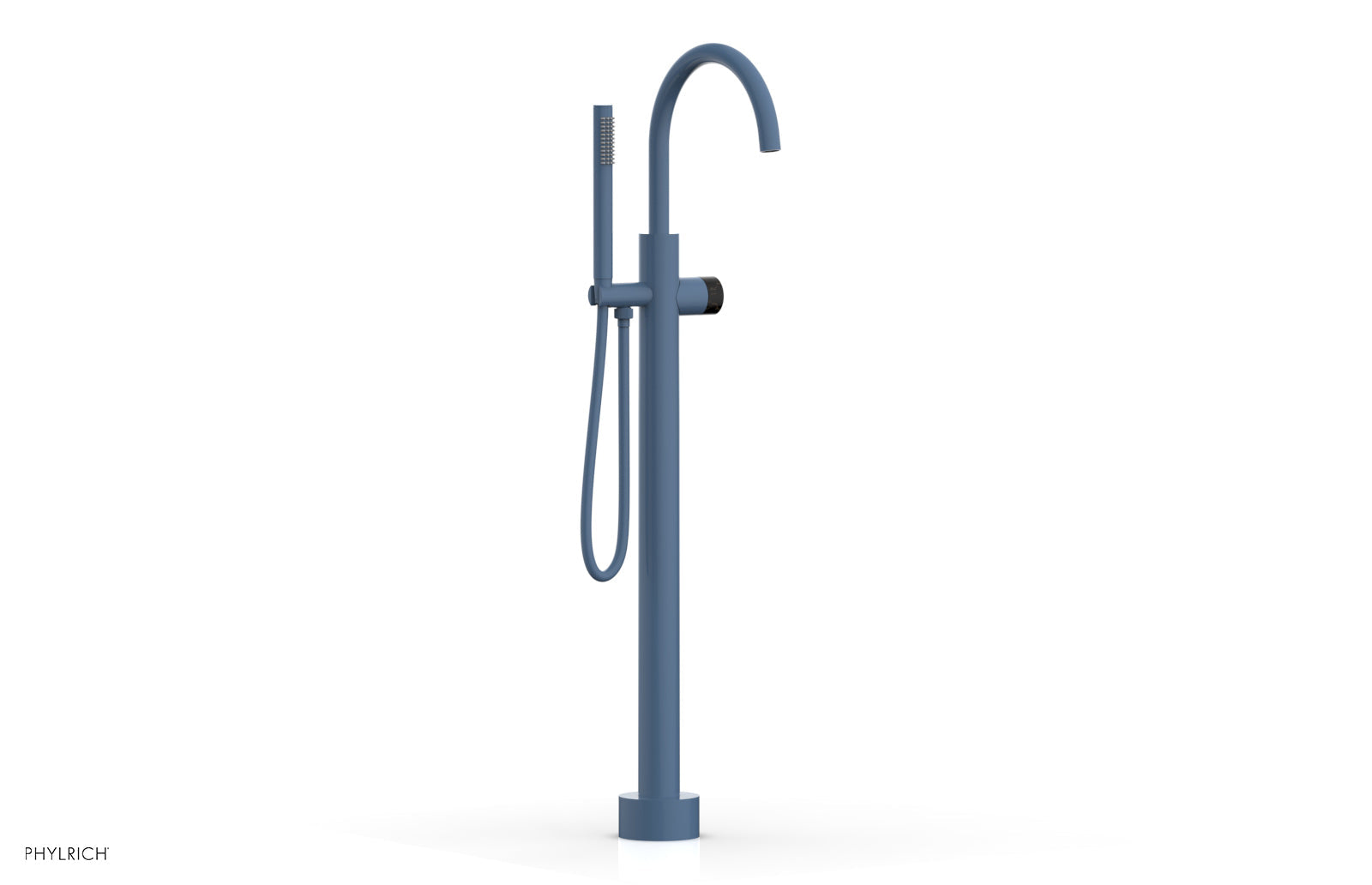 BASIC II Tall Floor Mount Tub Filler - Marble Handle with Hand Shower  230-47-01