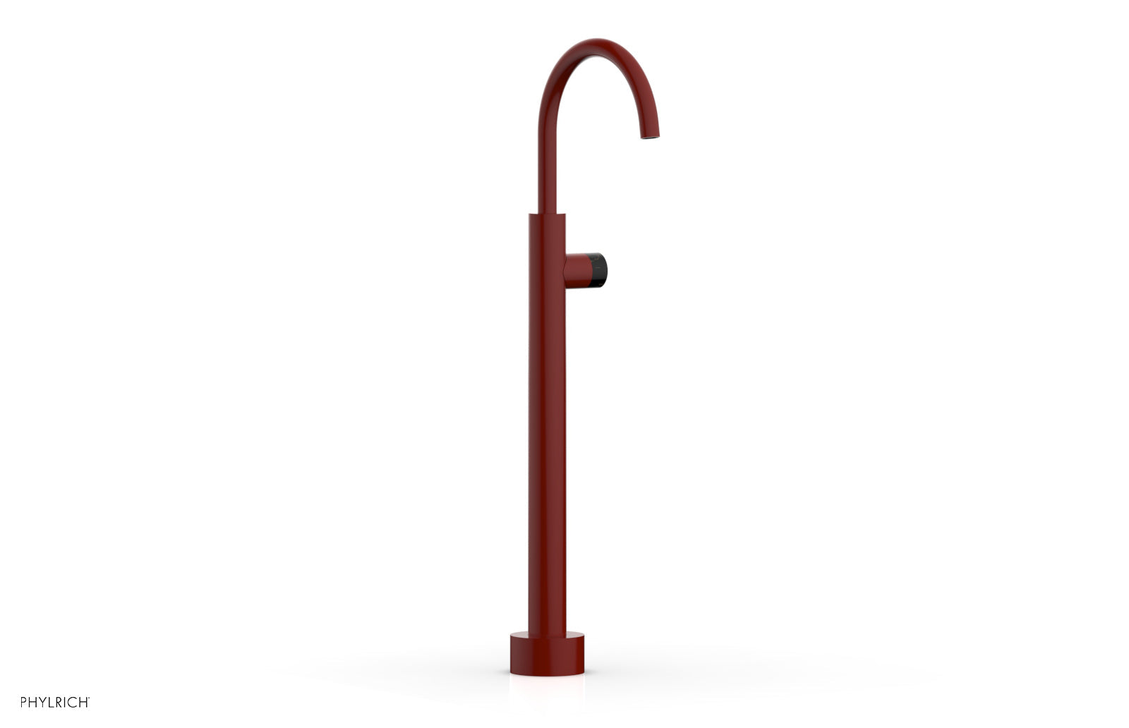 BASIC II Low Floor Mount Tub Filler - Black Marble Handle 230-47-04