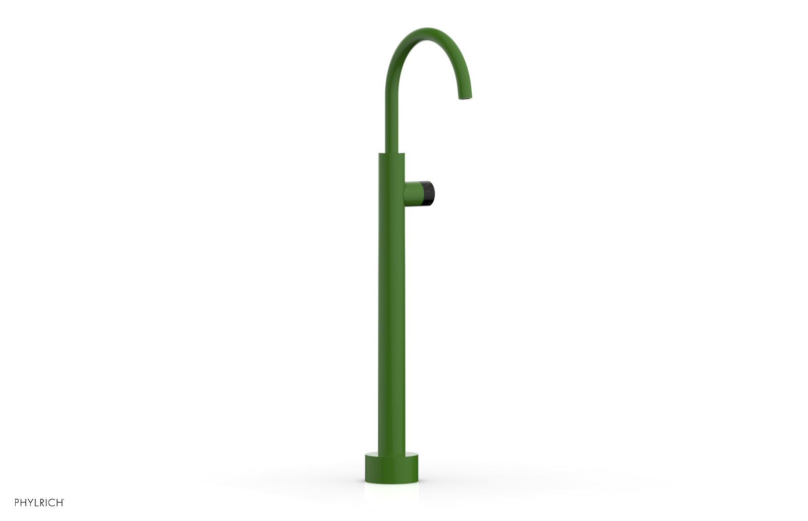 BASIC II Low Floor Mount Tub Filler - Black Marble Handle 230-47-04