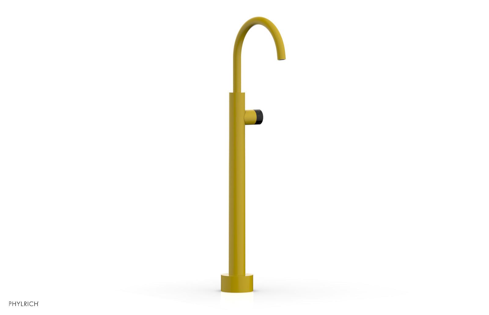 BASIC II Low Floor Mount Tub Filler - Black Marble Handle 230-47-04