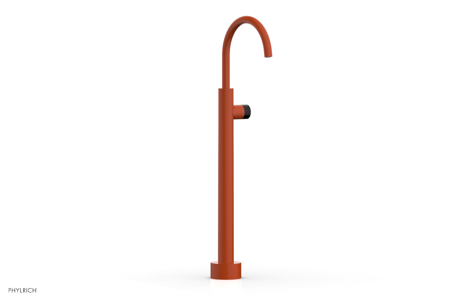 BASIC II Low Floor Mount Tub Filler - Black Marble Handle 230-47-04