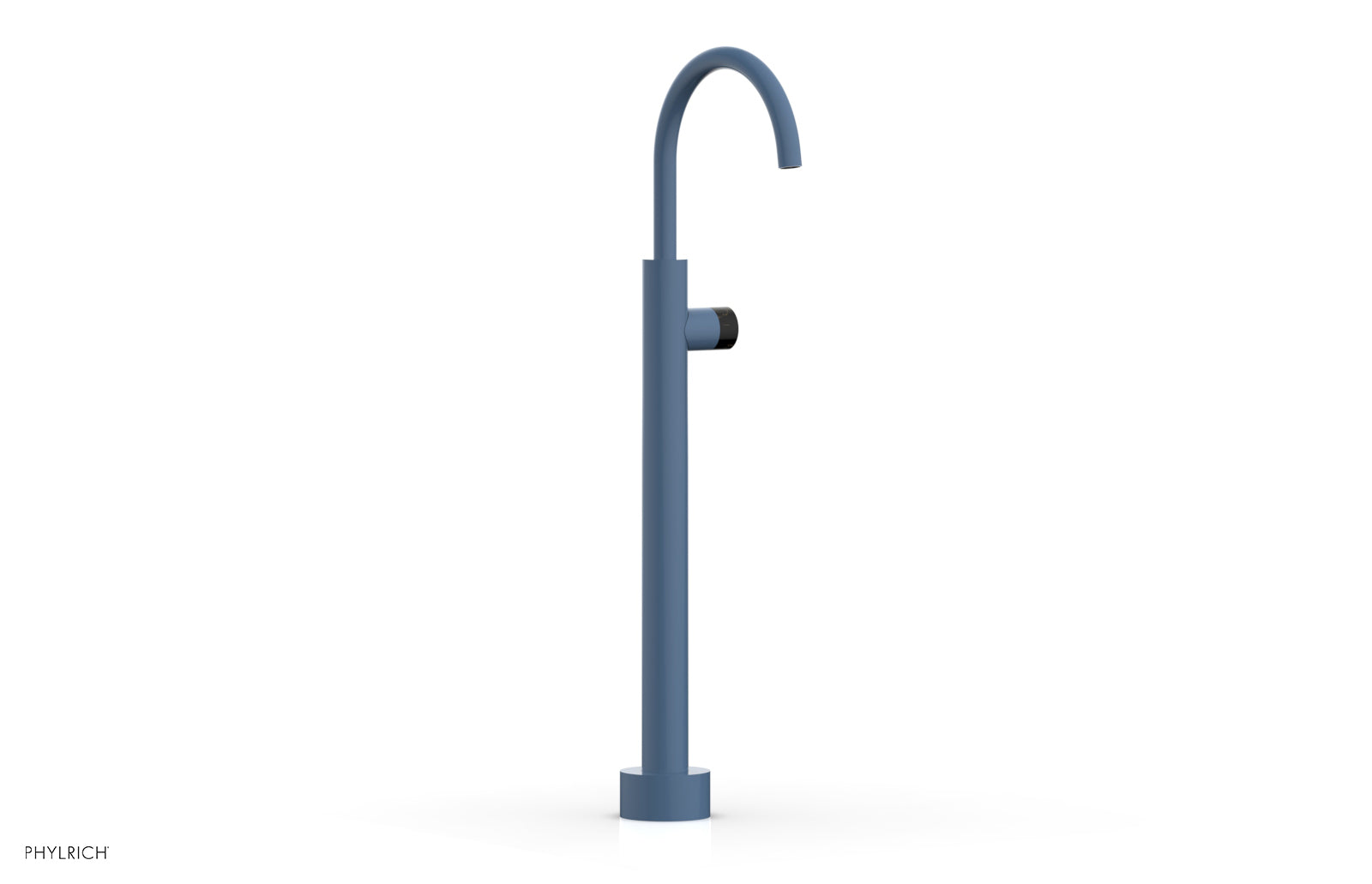 BASIC II Low Floor Mount Tub Filler - Black Marble Handle 230-47-04