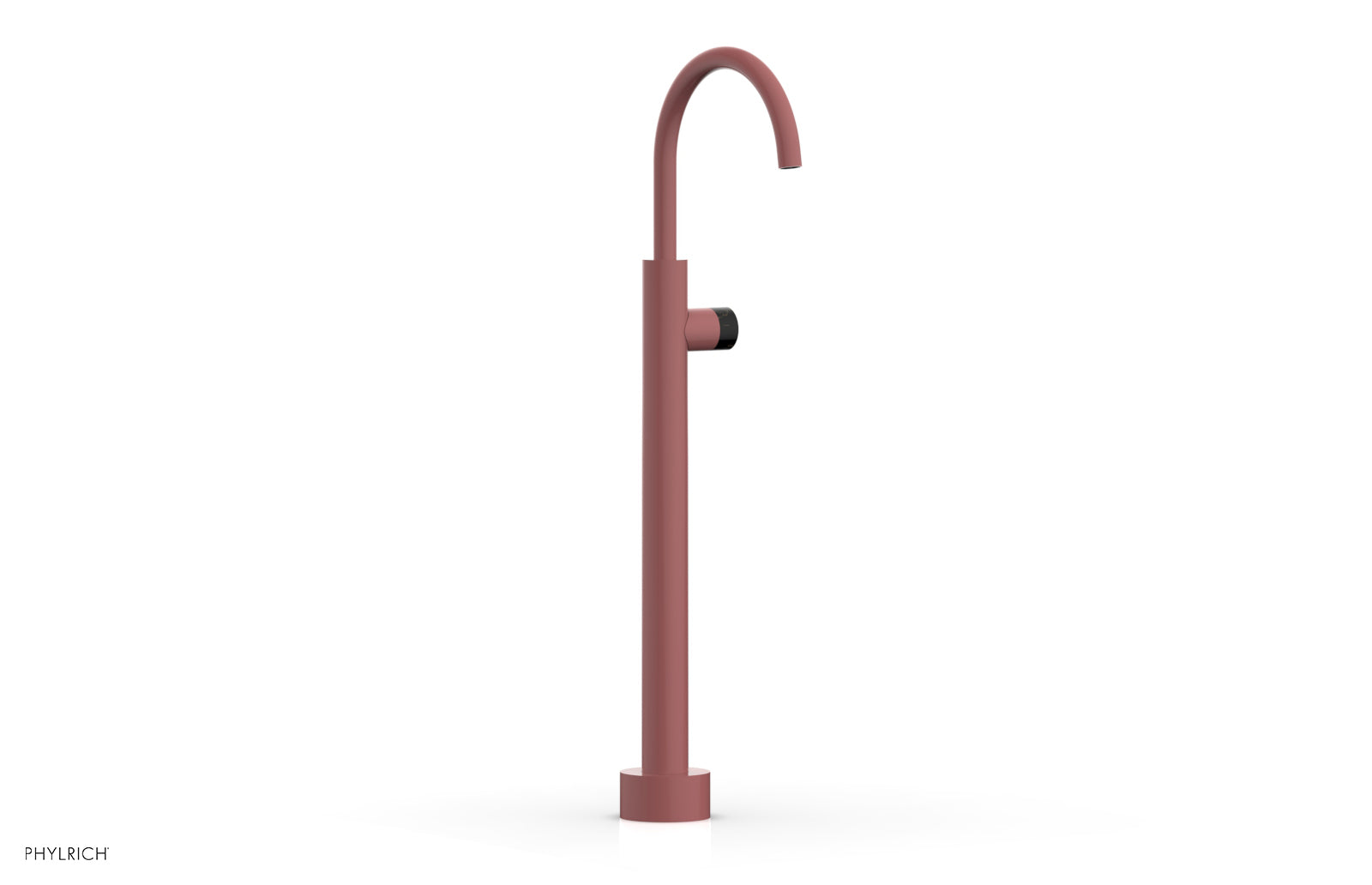 BASIC II Low Floor Mount Tub Filler - Black Marble Handle 230-47-04