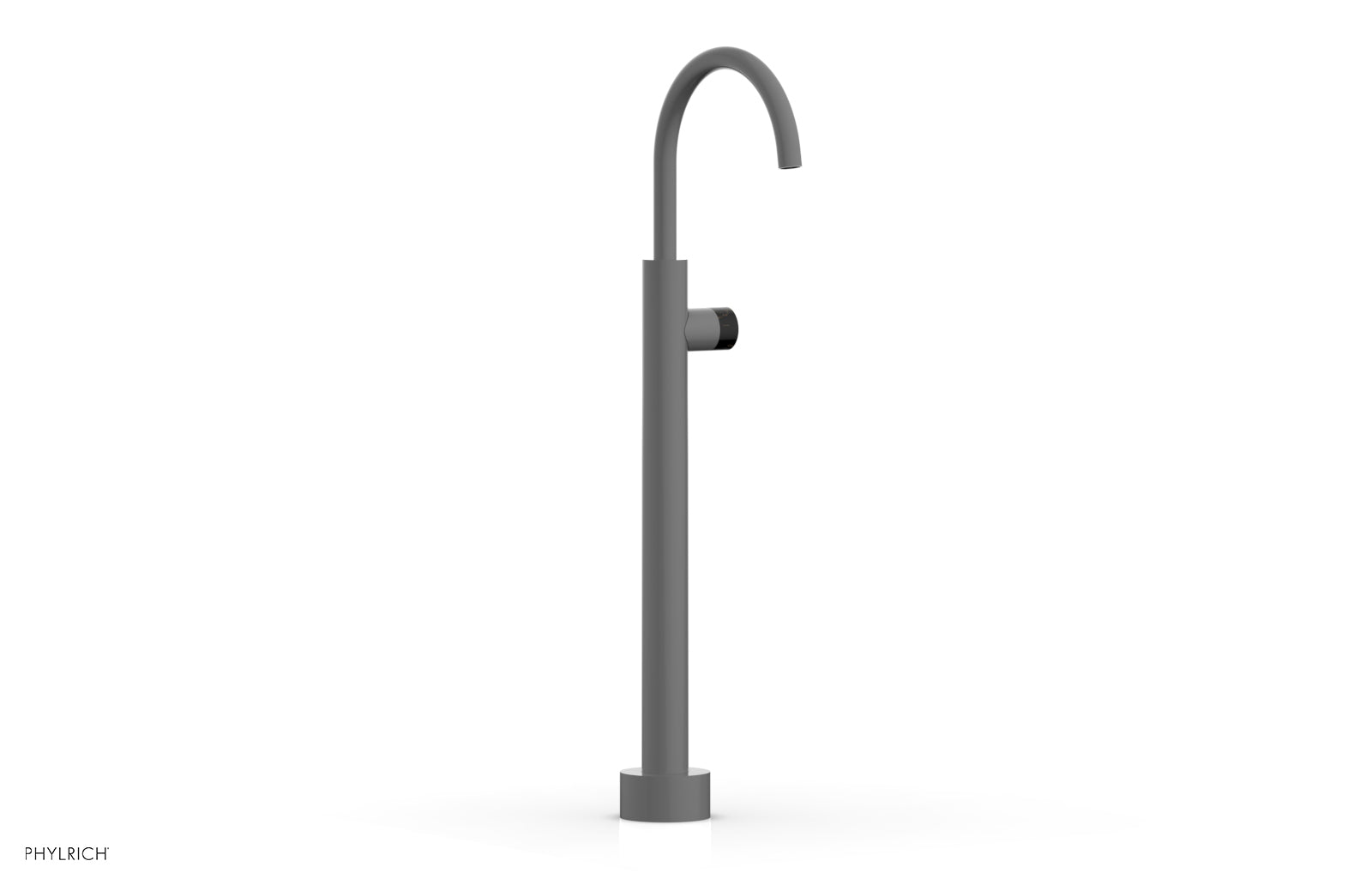 BASIC II Low Floor Mount Tub Filler - Black Marble Handle 230-47-04