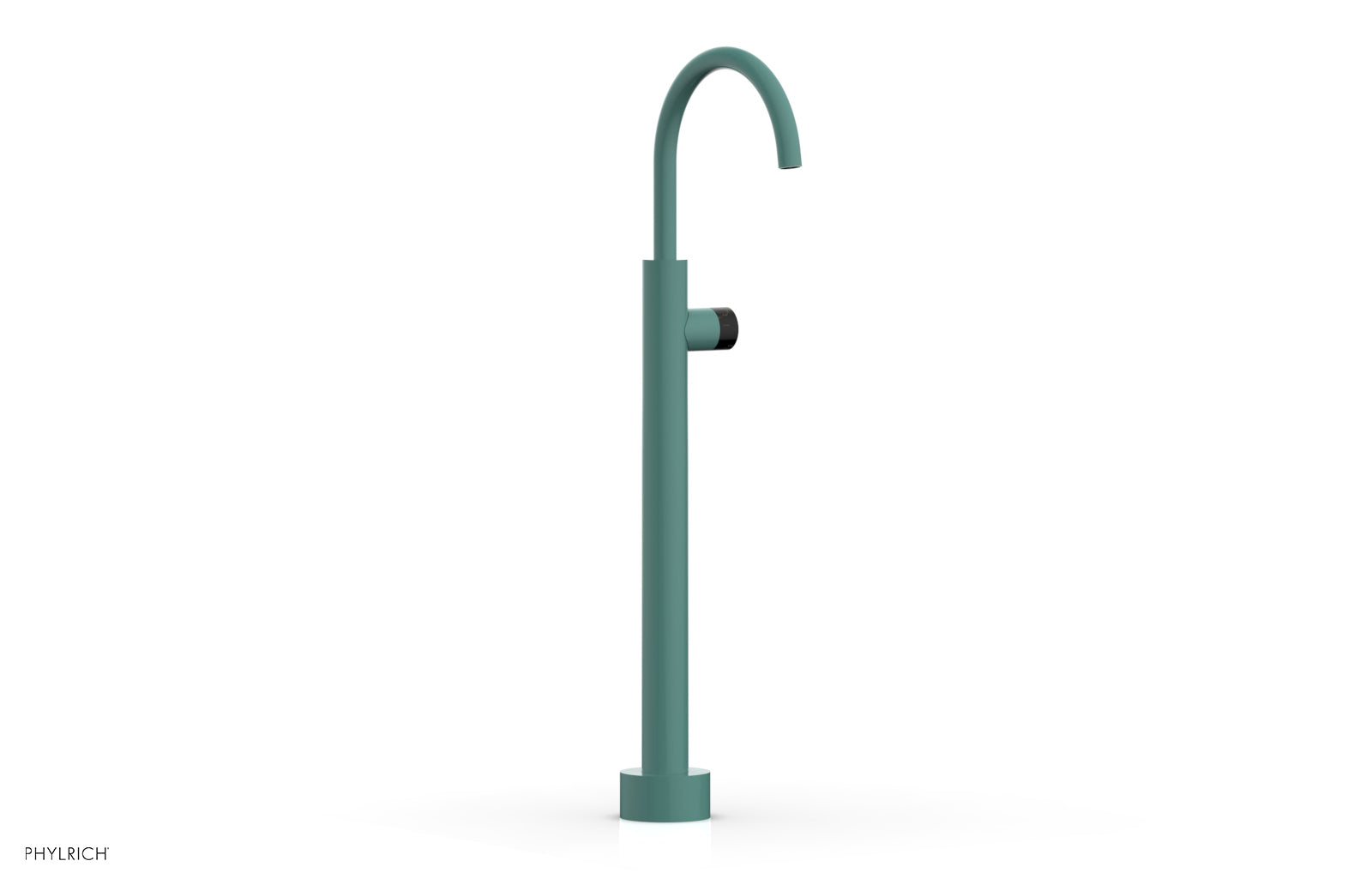 BASIC II Low Floor Mount Tub Filler - Black Marble Handle 230-47-04