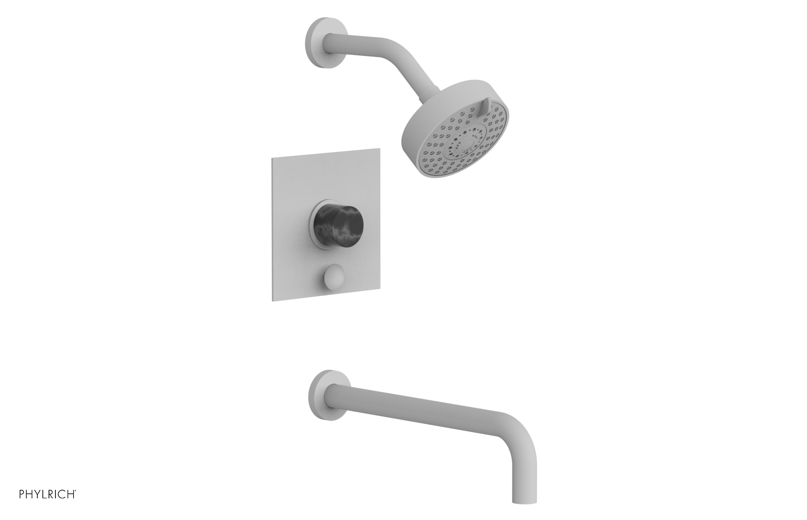 BASIC II 12" Pressure Balance Tub and Shower Set - Black Marble 230S-28-12